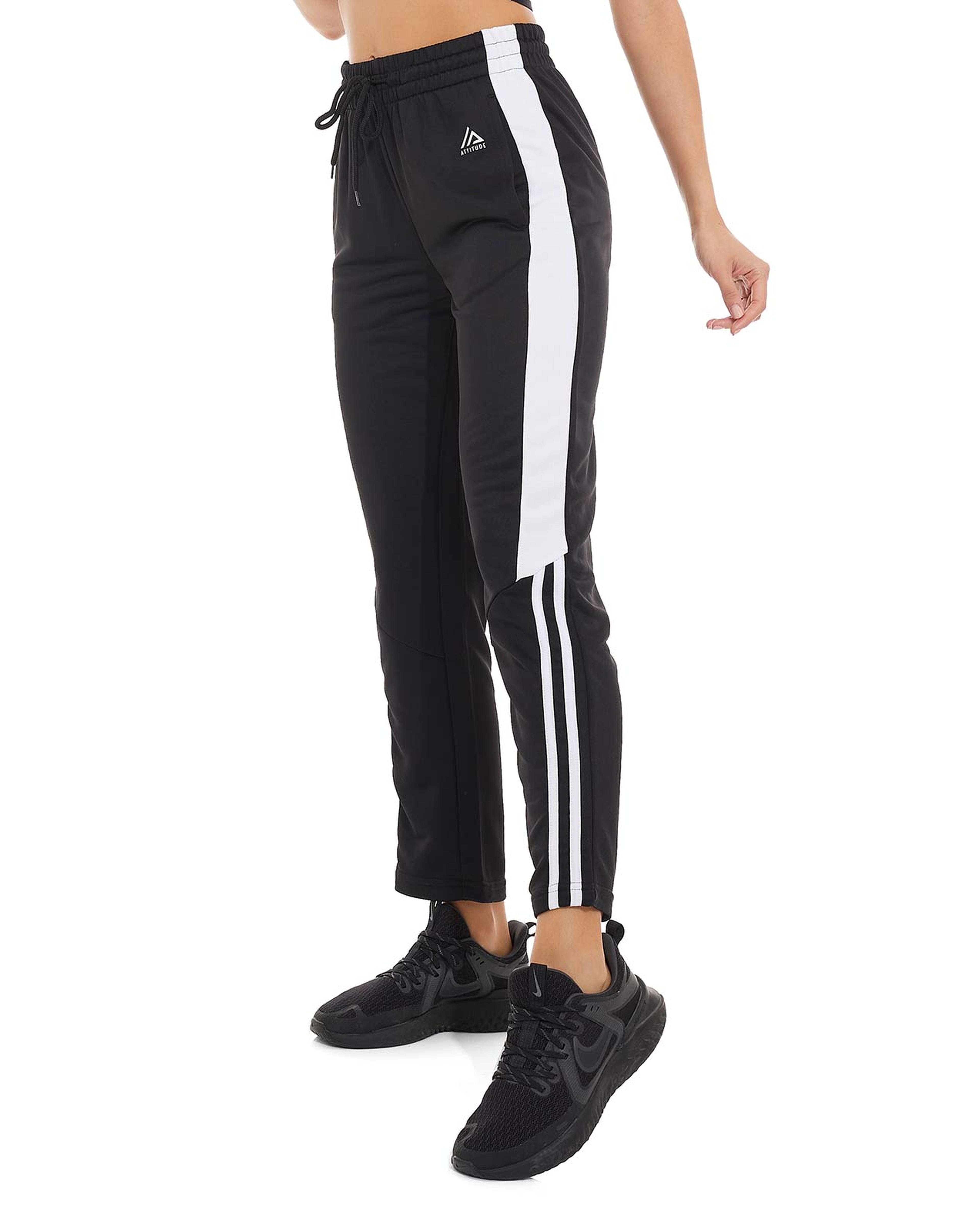 Color Block Track Pants with Drawstring Waist