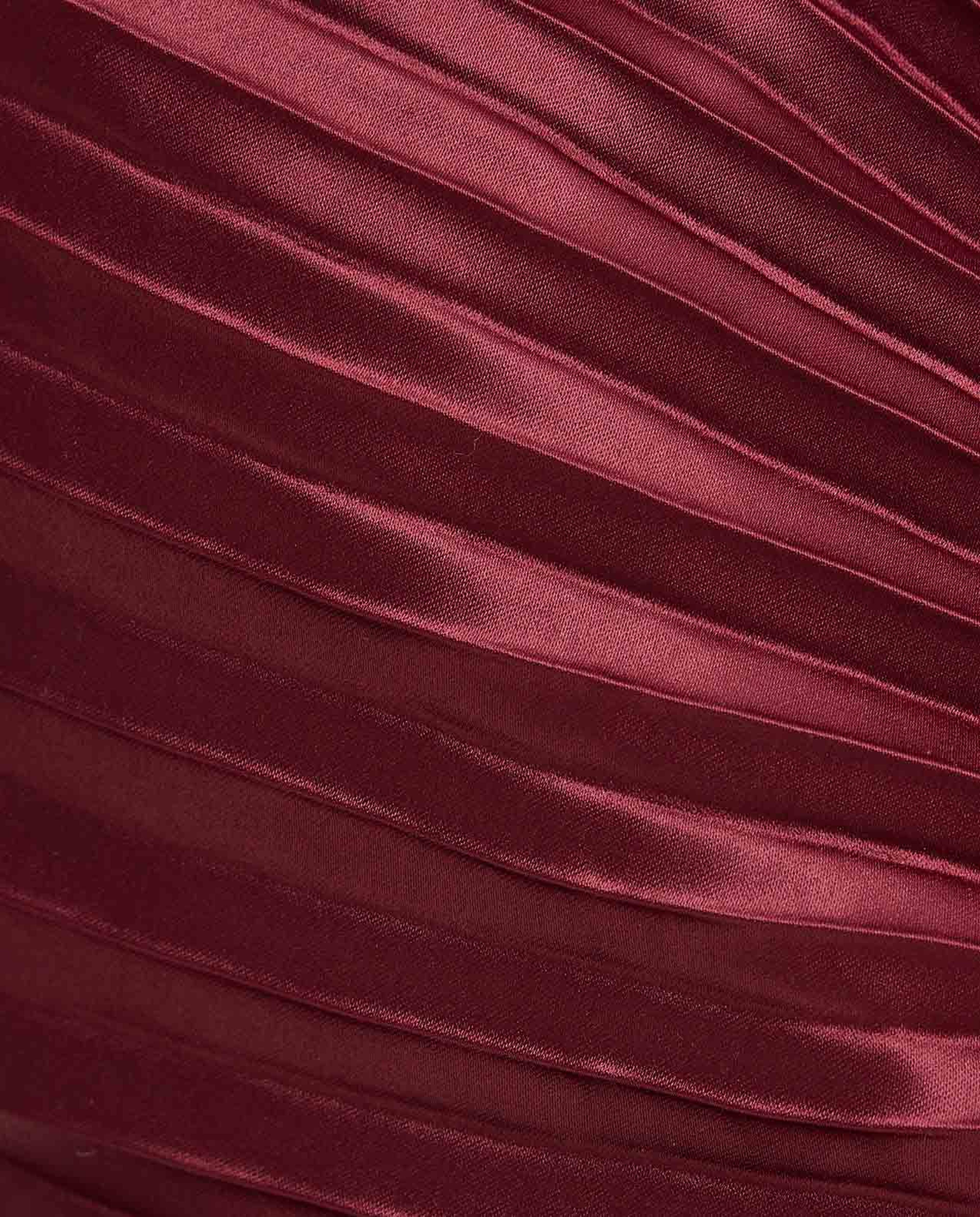 Solid Pleated Midi Dress with V-Neck and Bishop Sleeves
