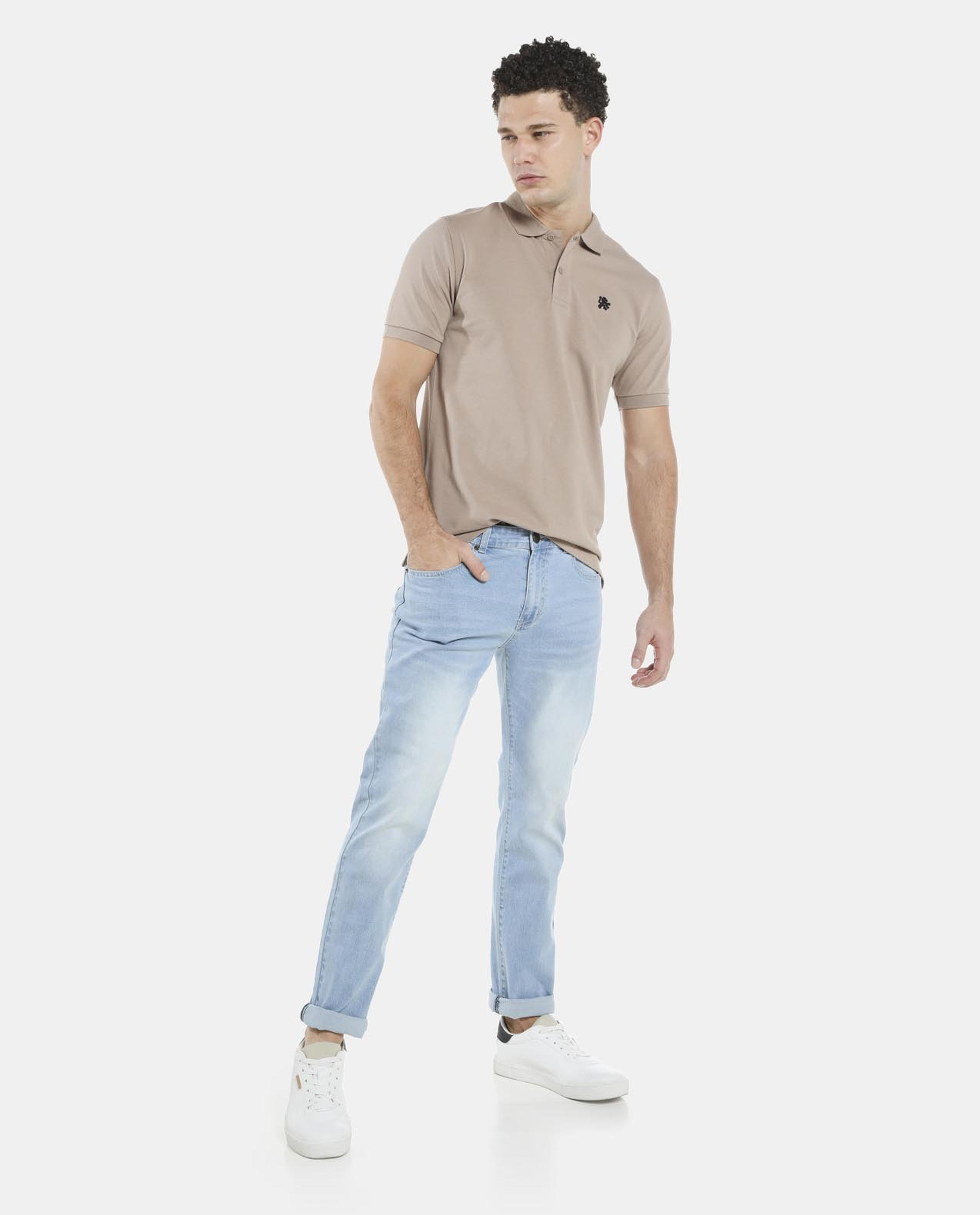 Beige Basic Short Sleeve Polo