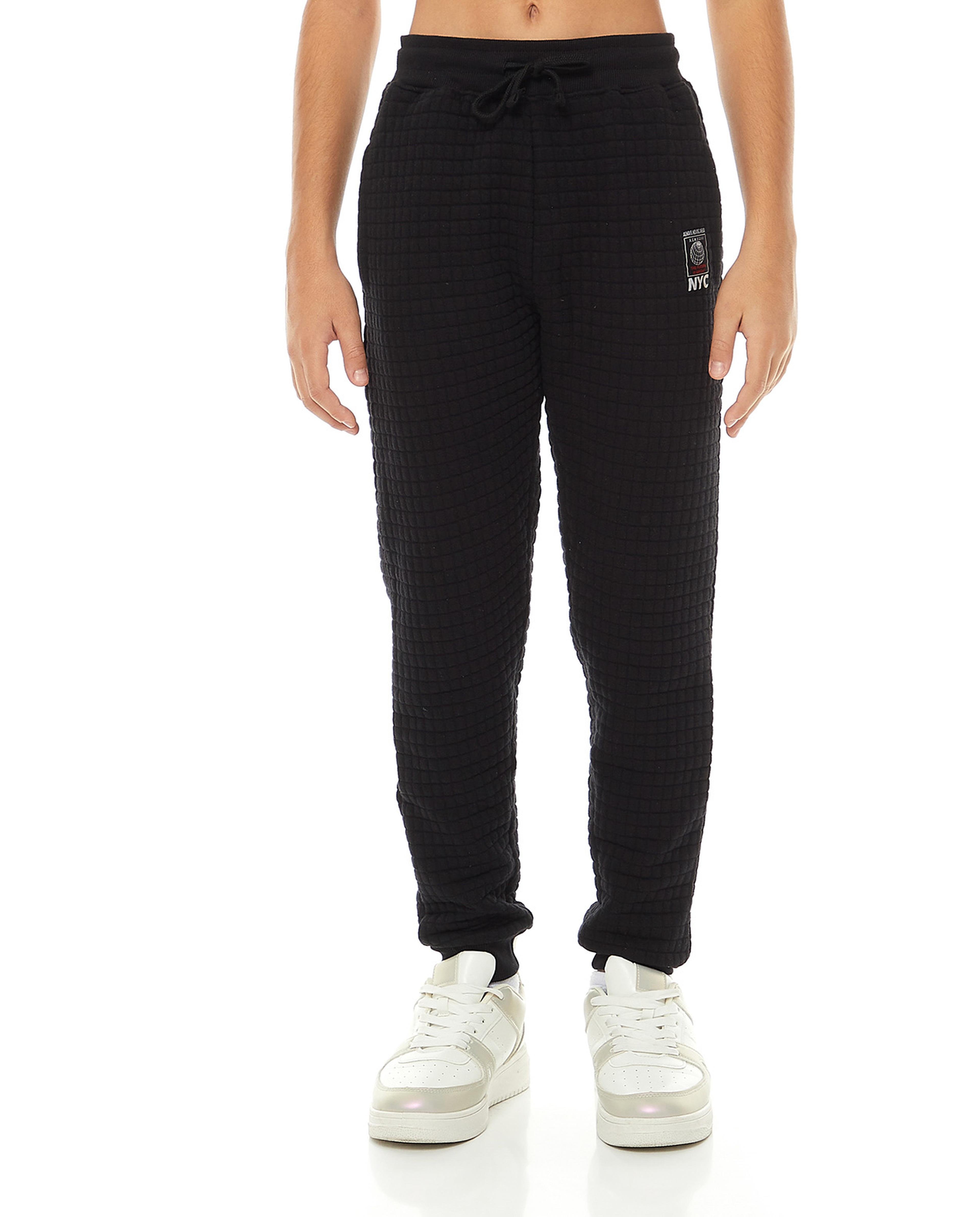 Quilted Joggers with Drawstring Waist