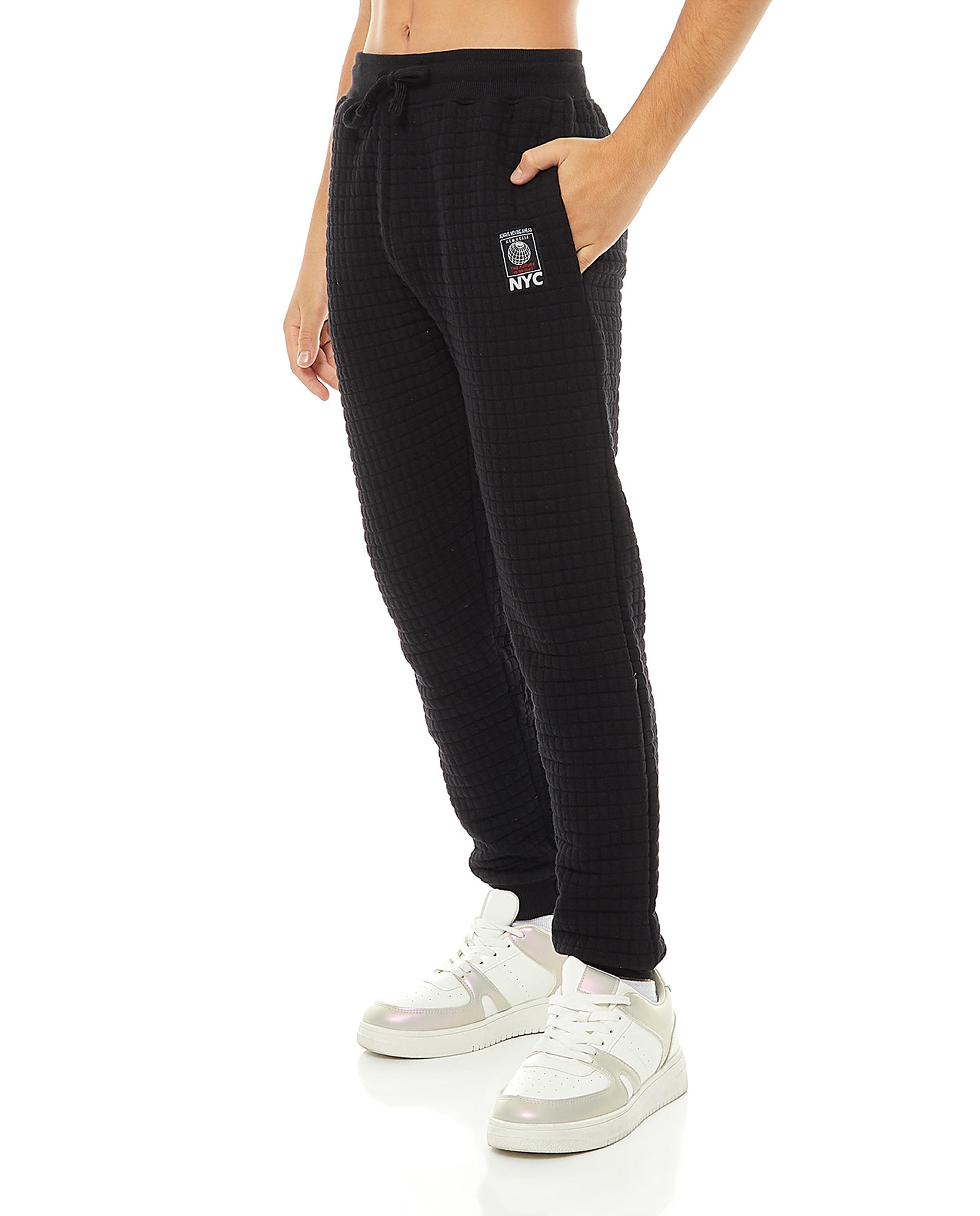 Quilted Joggers with Drawstring Waist