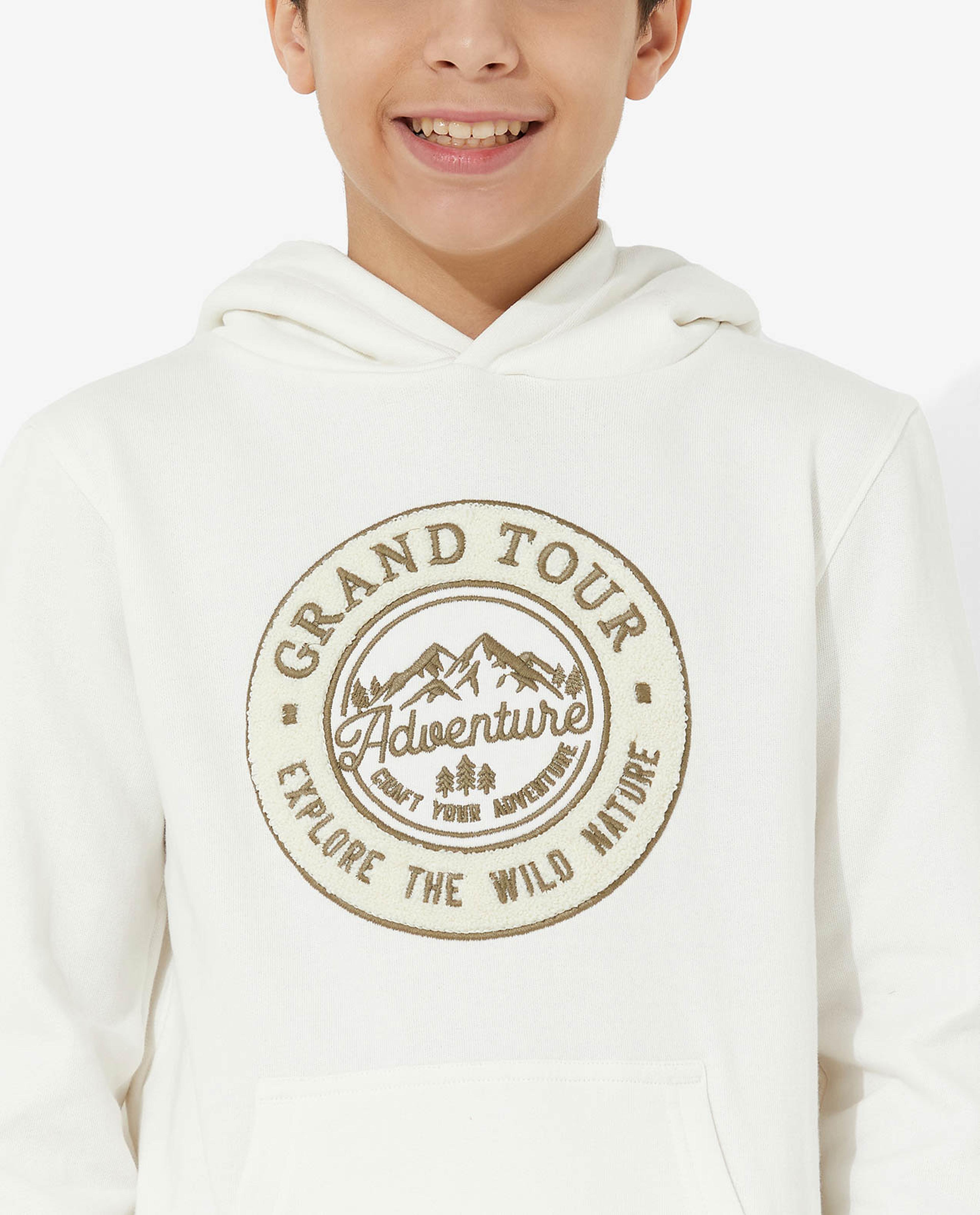 Hooded Neck Long Sleeves Sweatshirt