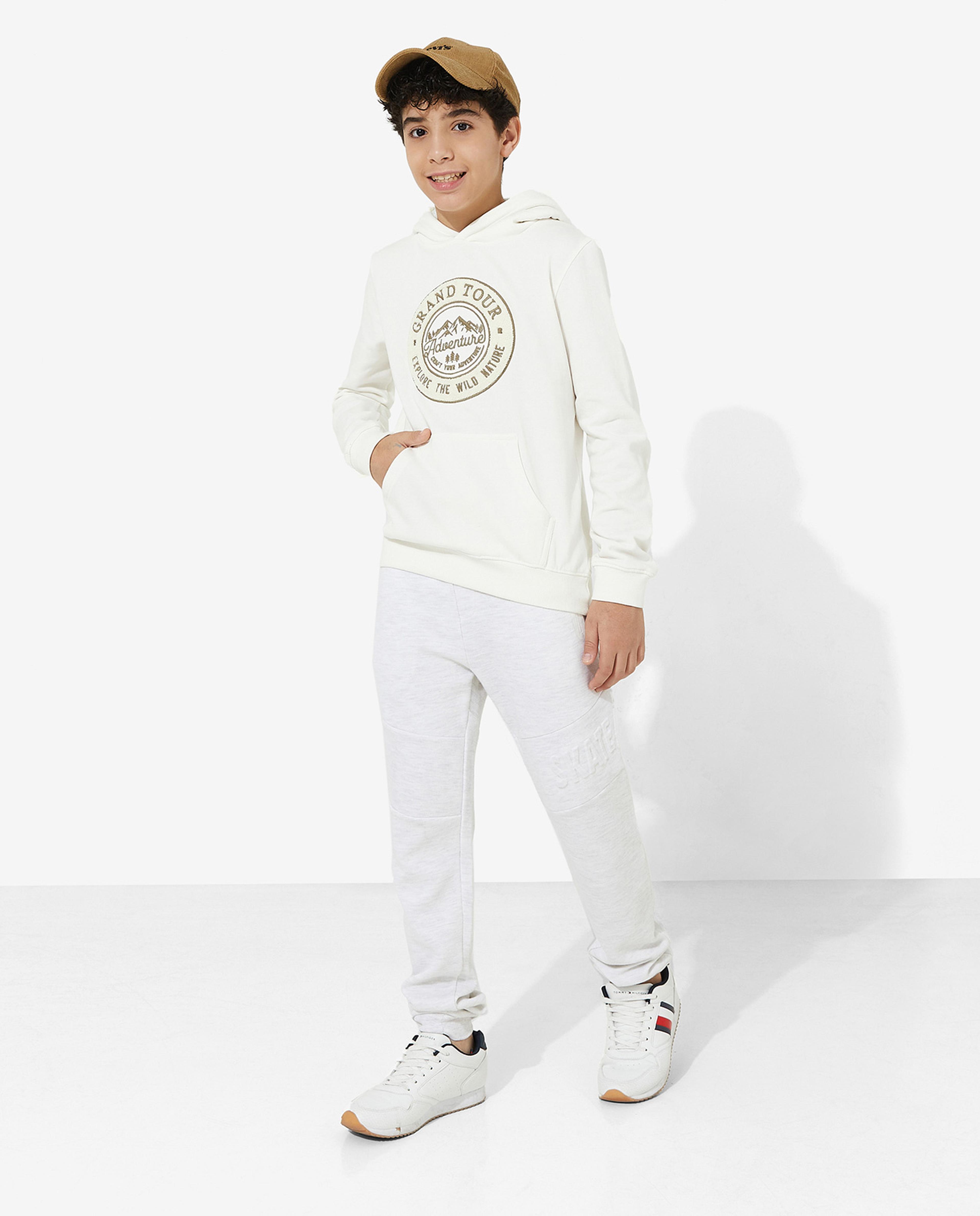 Hooded Neck Long Sleeves Sweatshirt