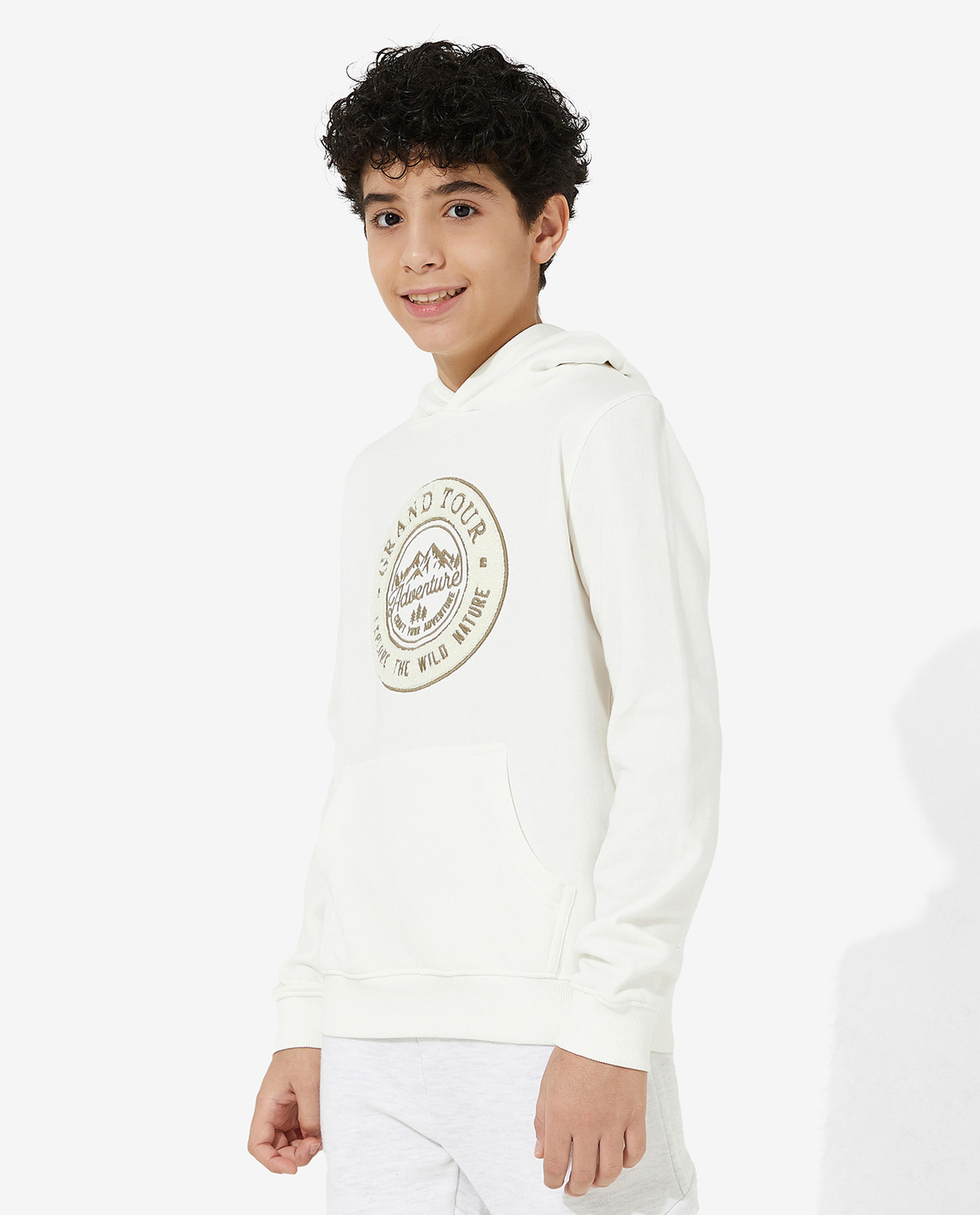 Hooded Neck Long Sleeves Sweatshirt