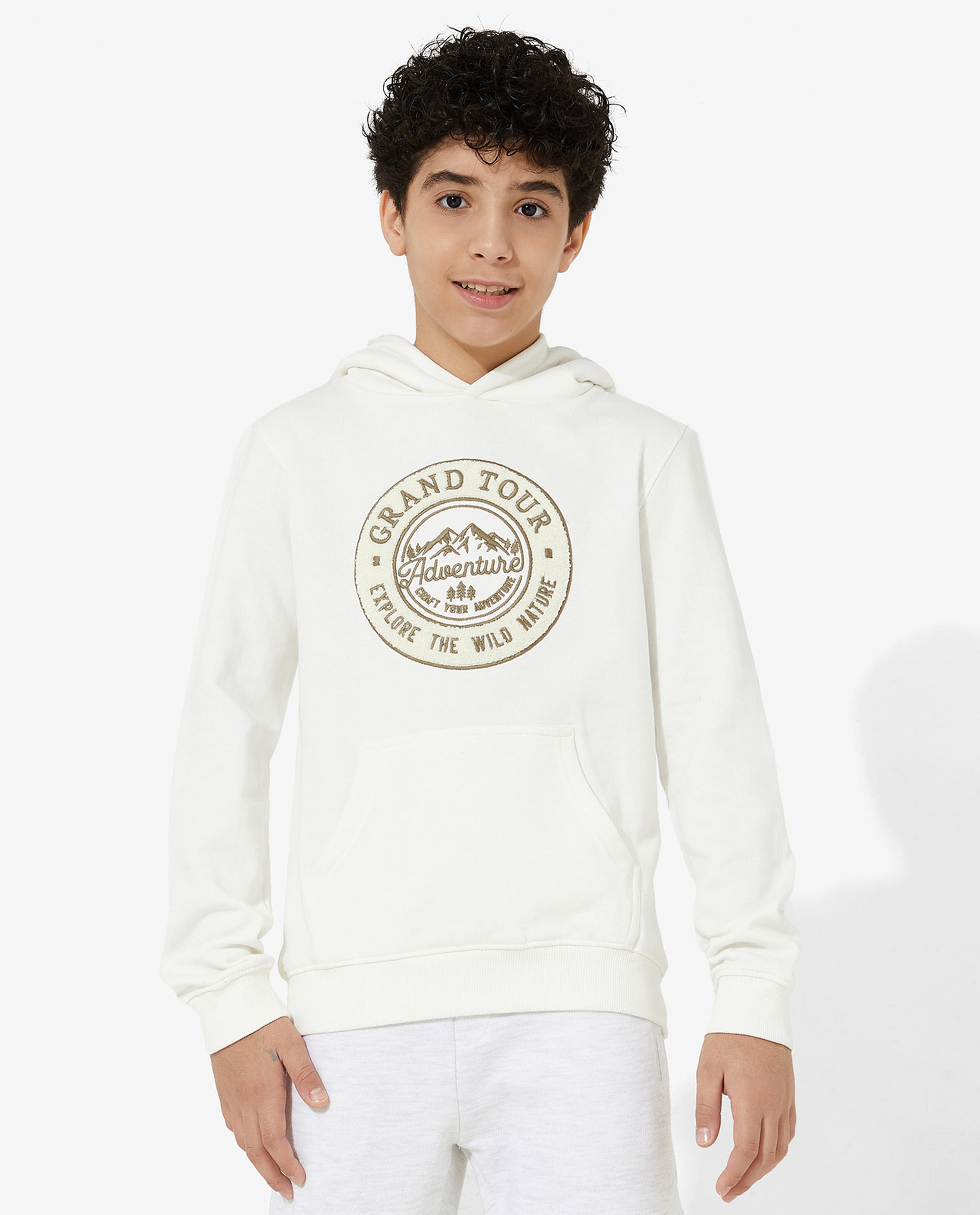 Hooded Neck Long Sleeves Sweatshirt