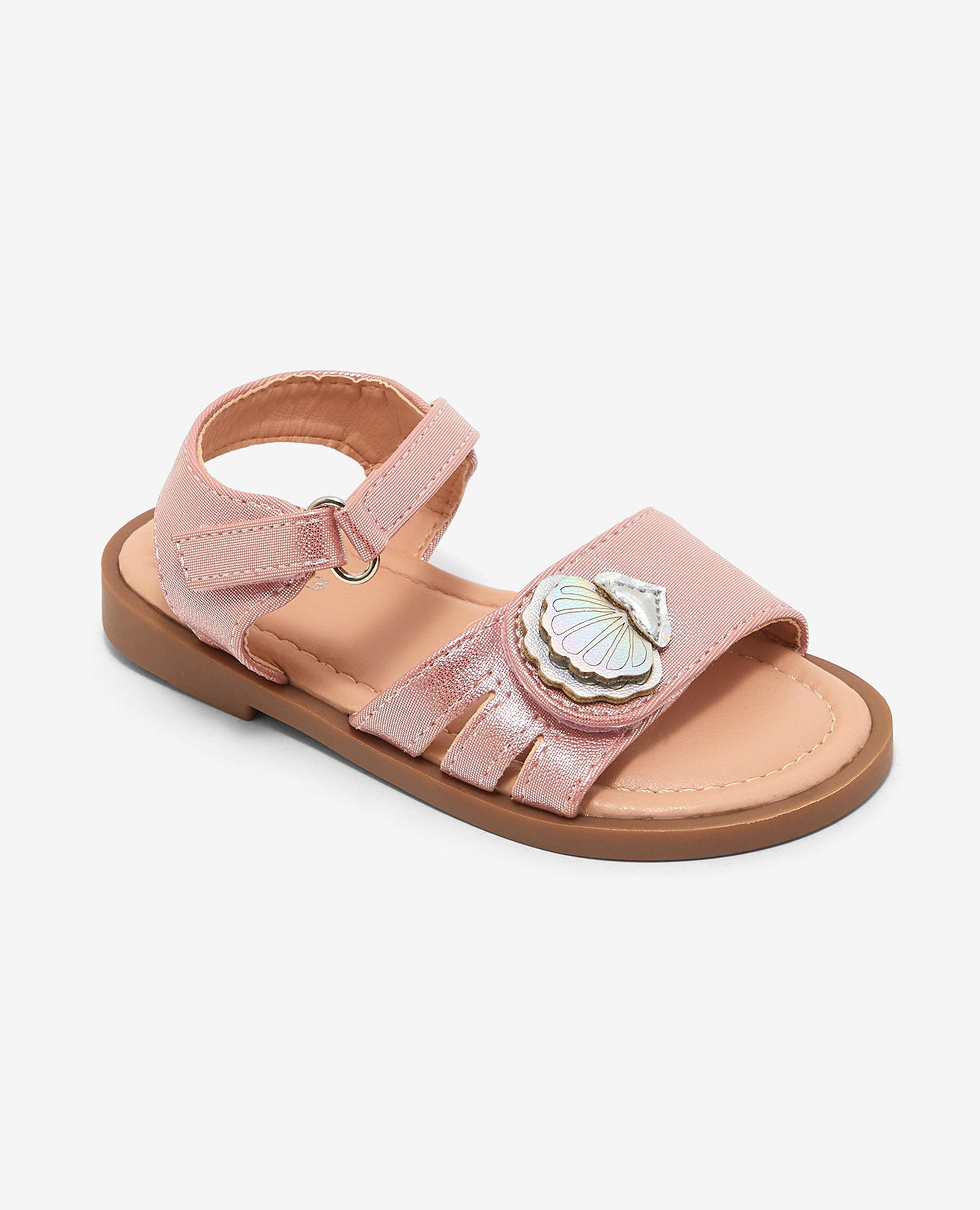 Shimmer Open Toe Sandals with Velcro Closure