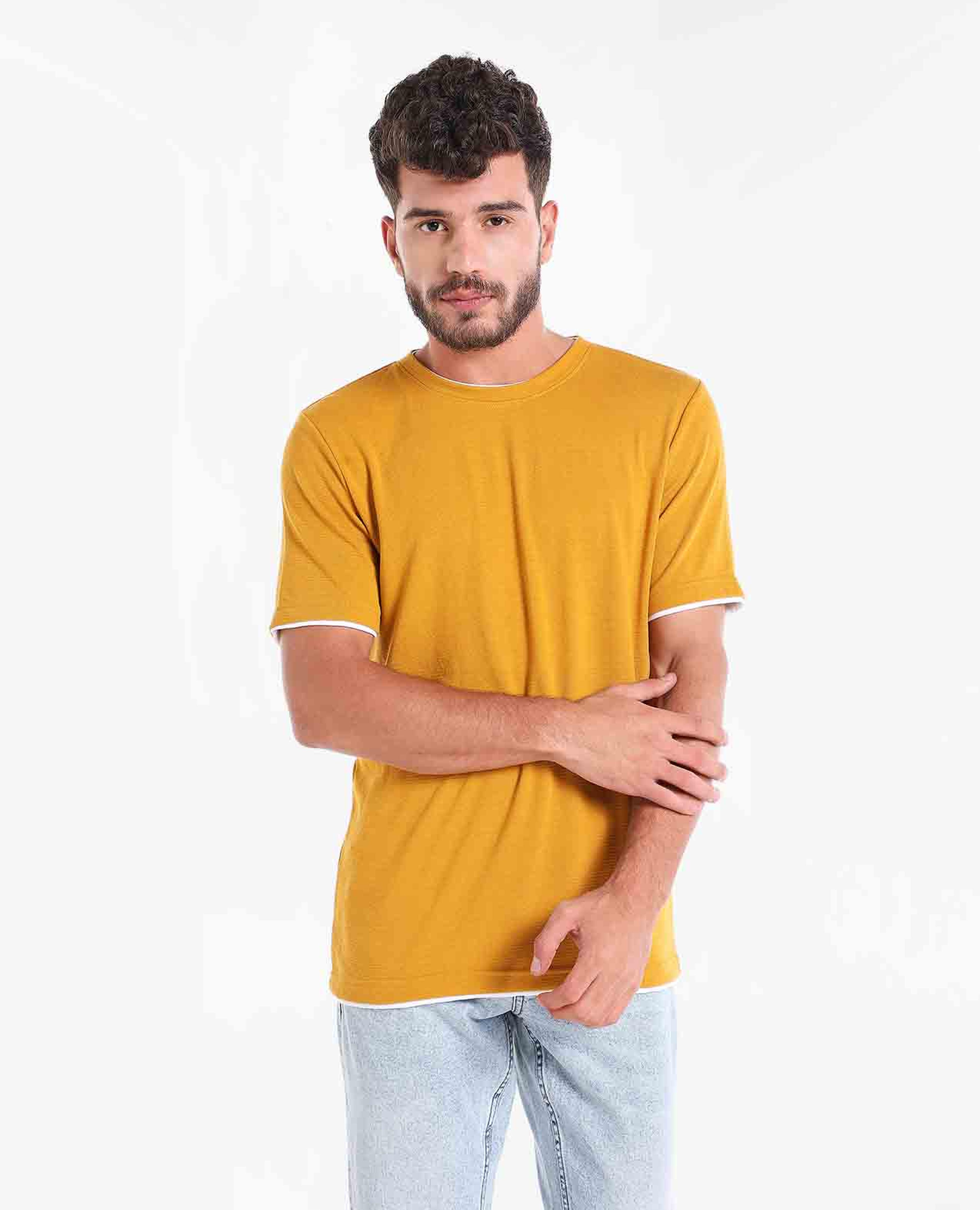 Solid Tshirt with Round Neck & Short Sleeves