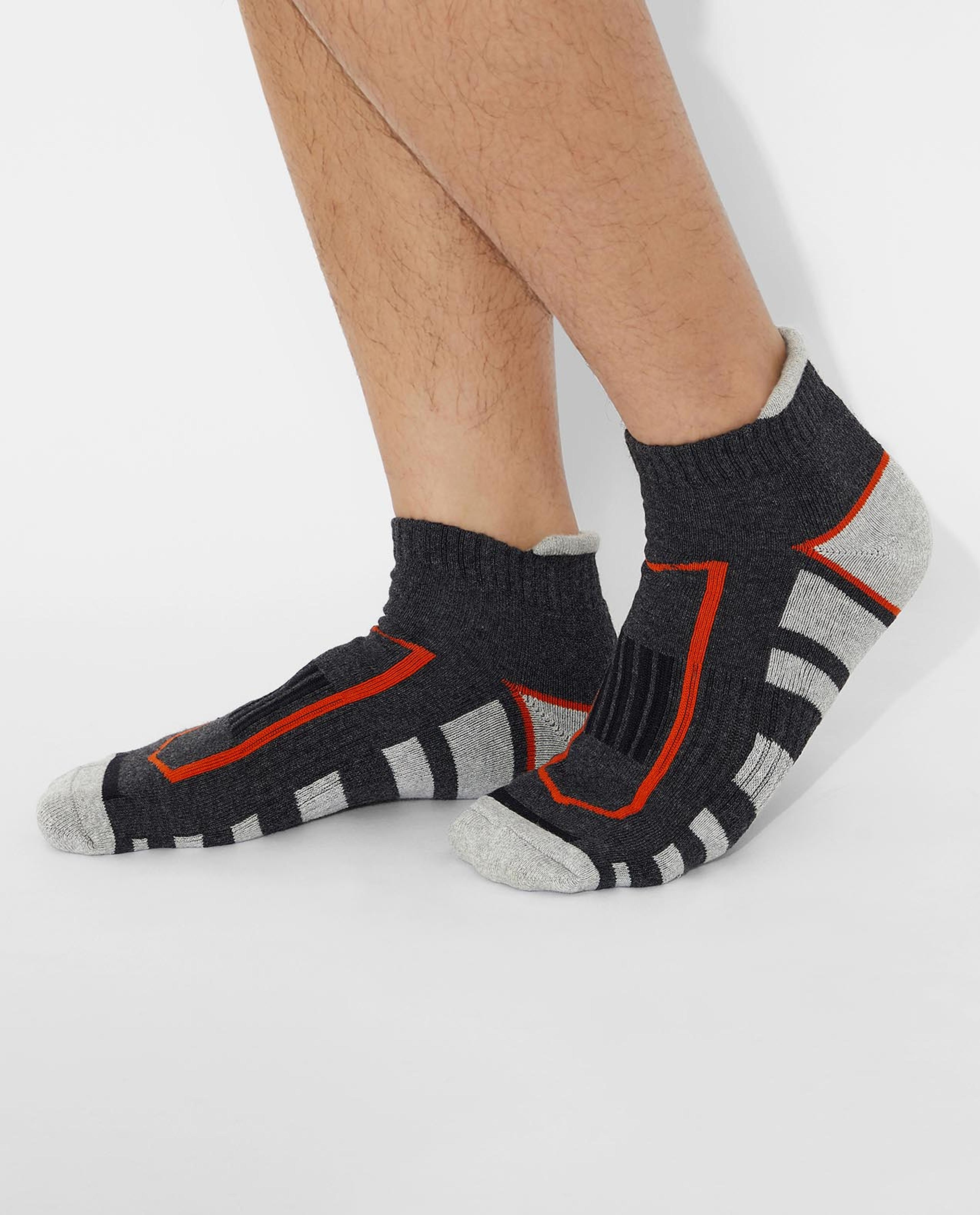 Pack of 3 Color Block Sports Ankle Socks