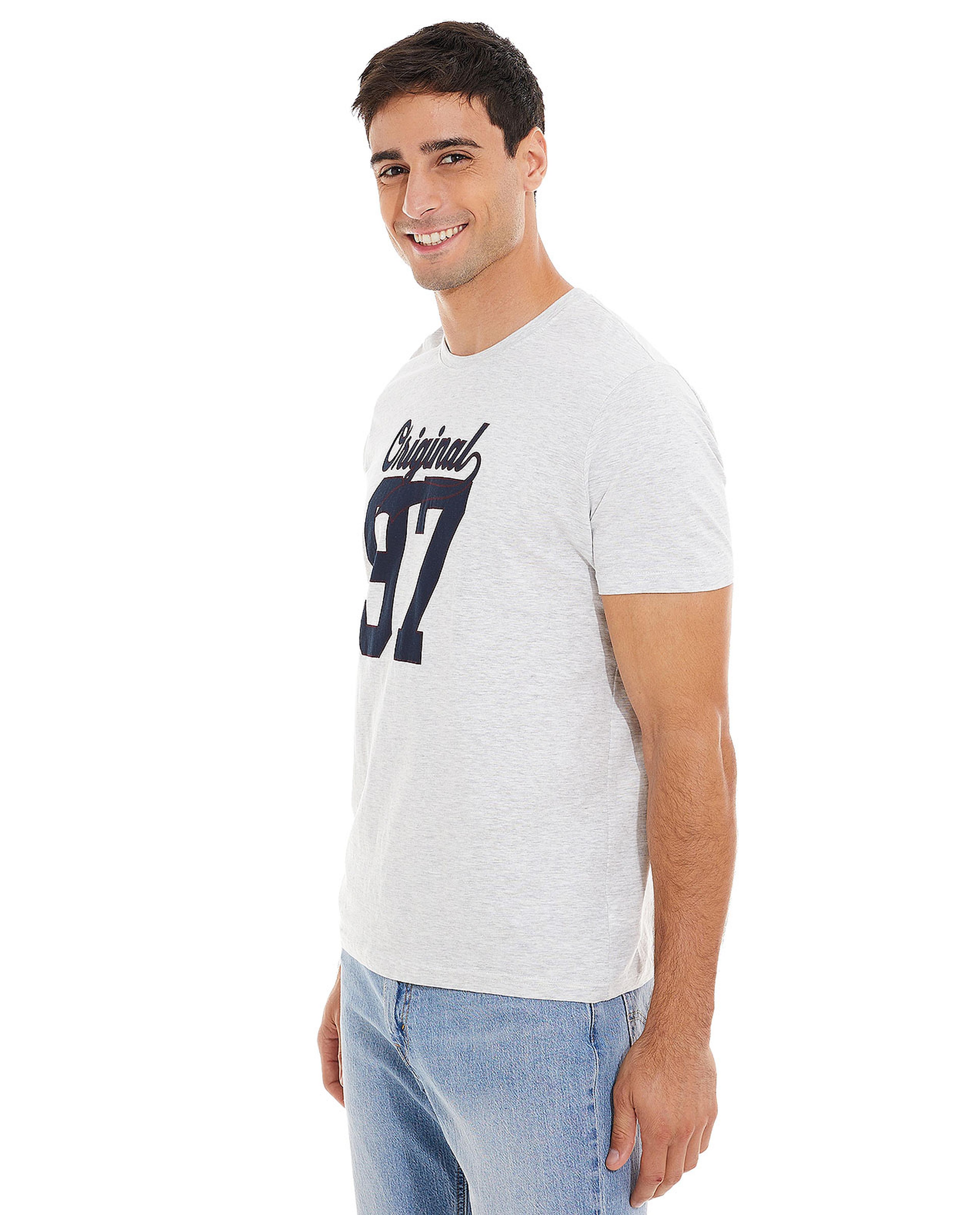 Printed T-Shirt with Crew Neck and Short Sleeves