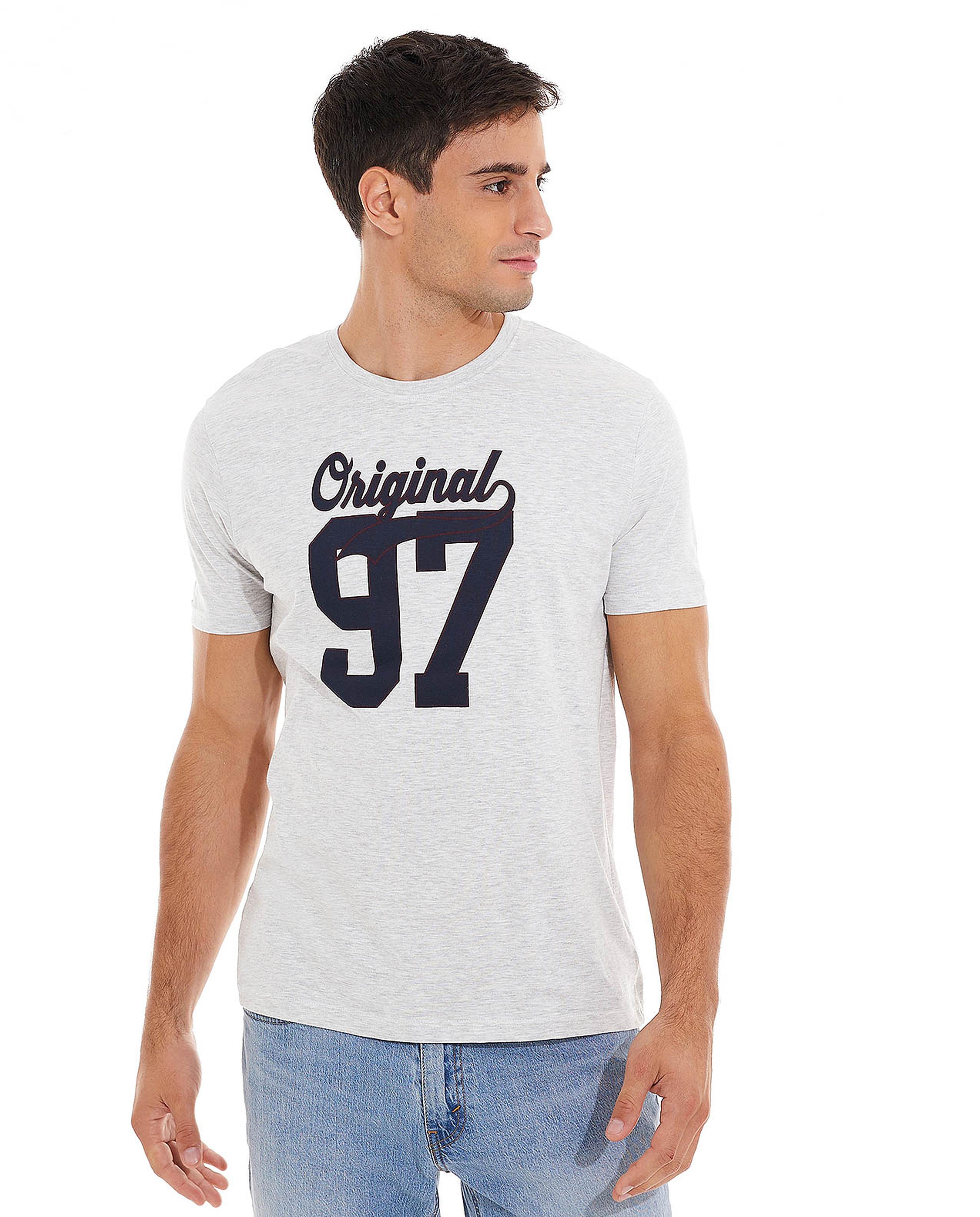 Printed T-Shirt with Crew Neck and Short Sleeves