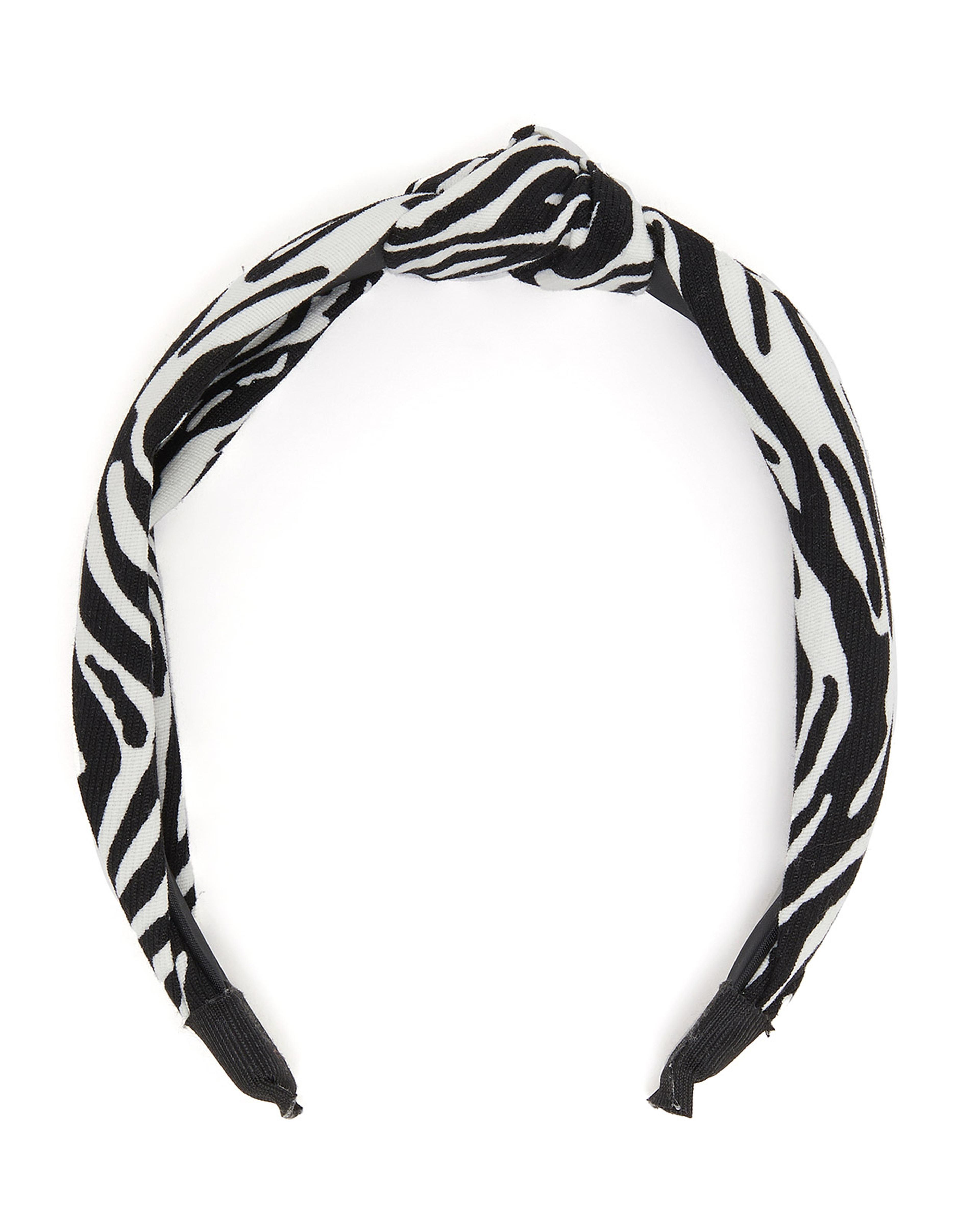 Knot Detailed Zebra Print Headband