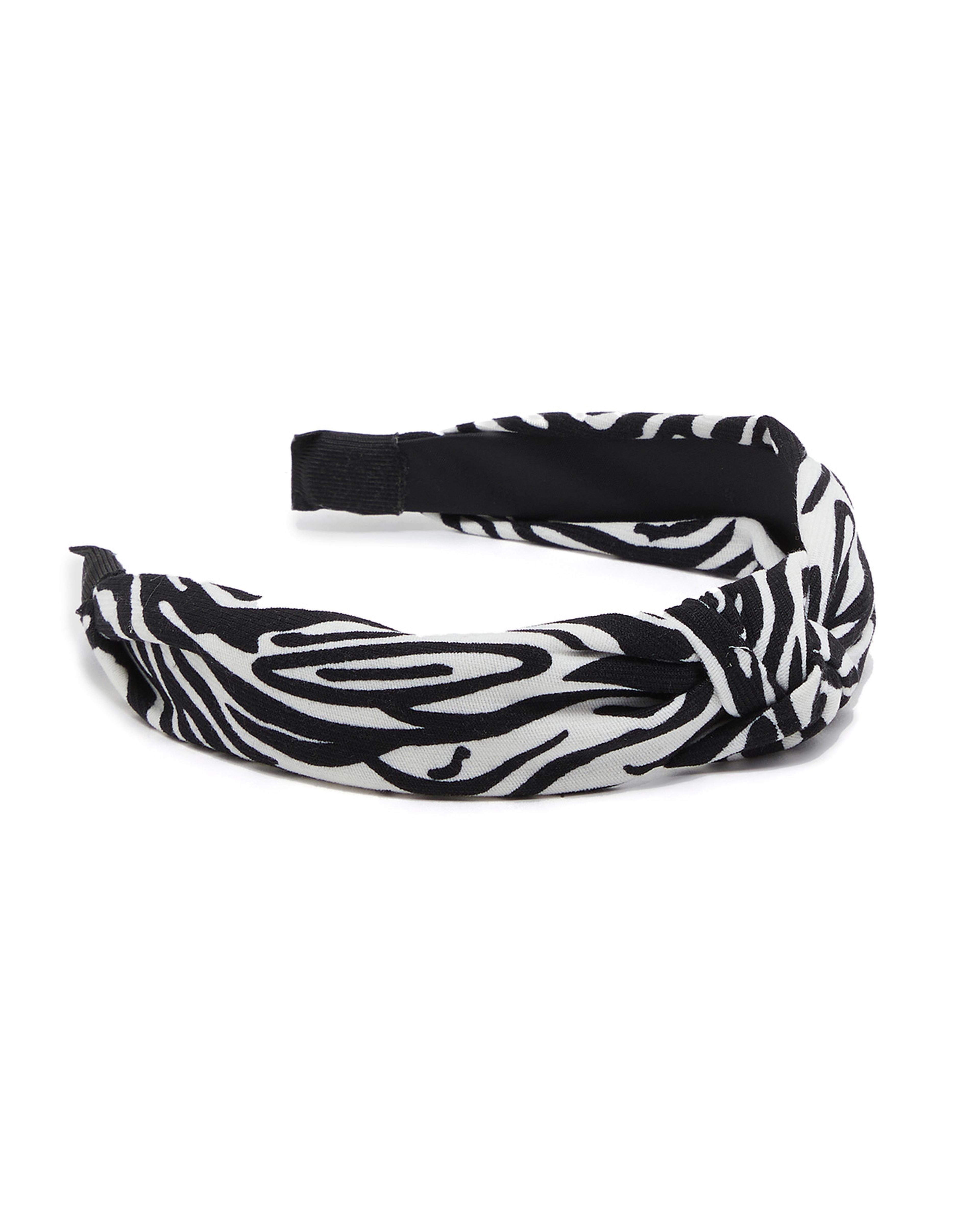 Knot Detailed Zebra Print Headband