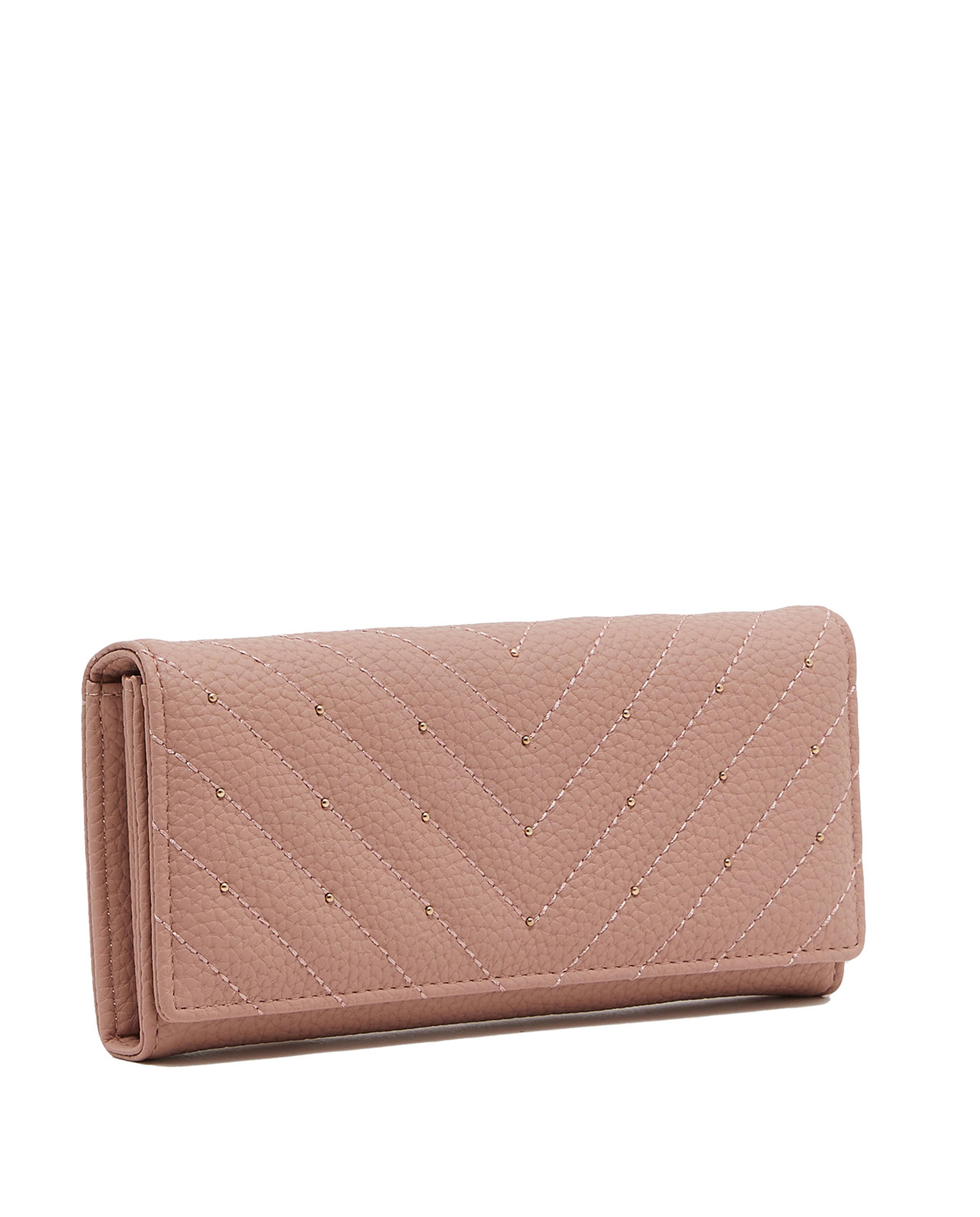 Textured Flap Big Wallet
