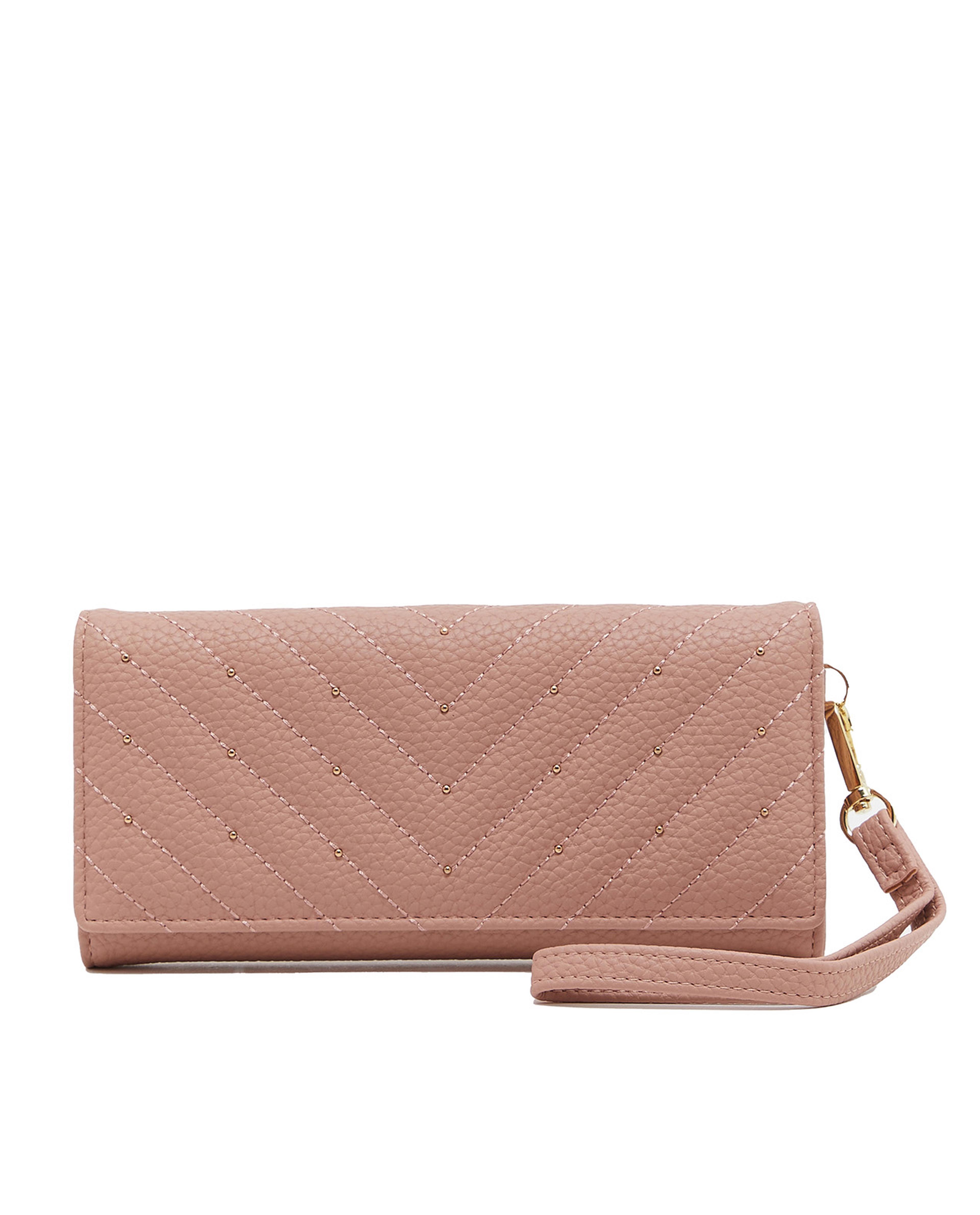 Textured Flap Big Wallet