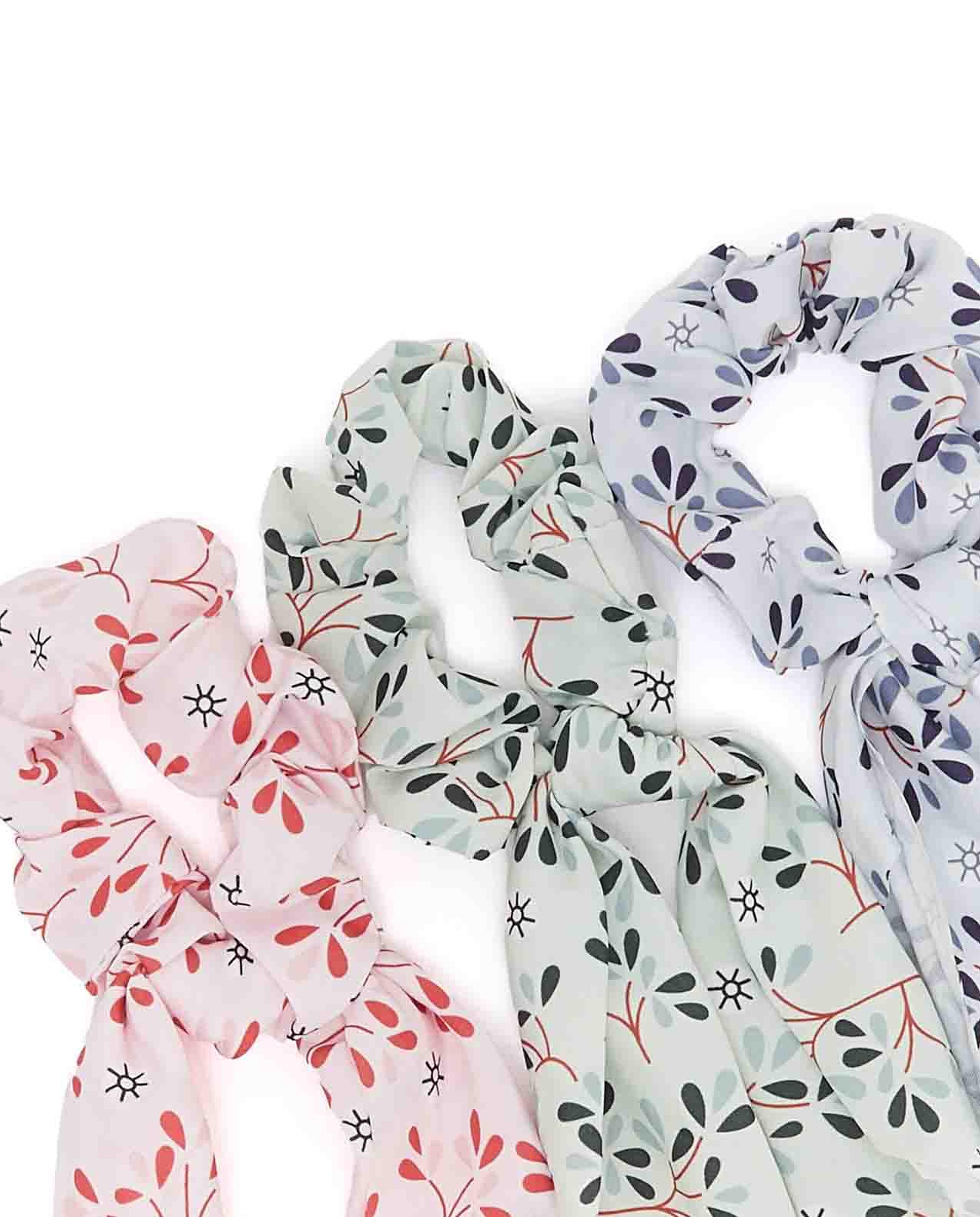Pack of 3 Scarf-Detail Scrunchies