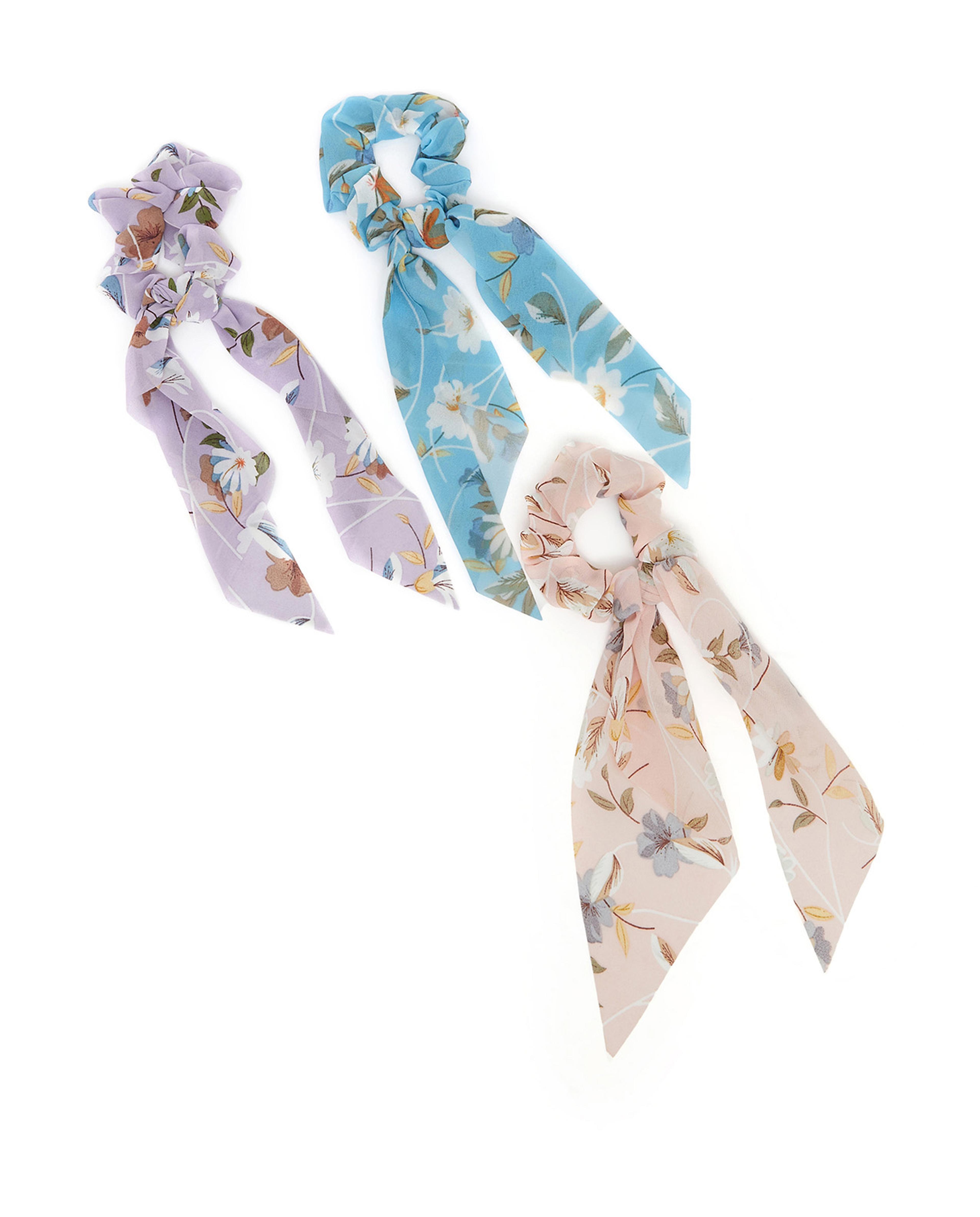 Pack of 3 Scarf-Detail Scrunchies