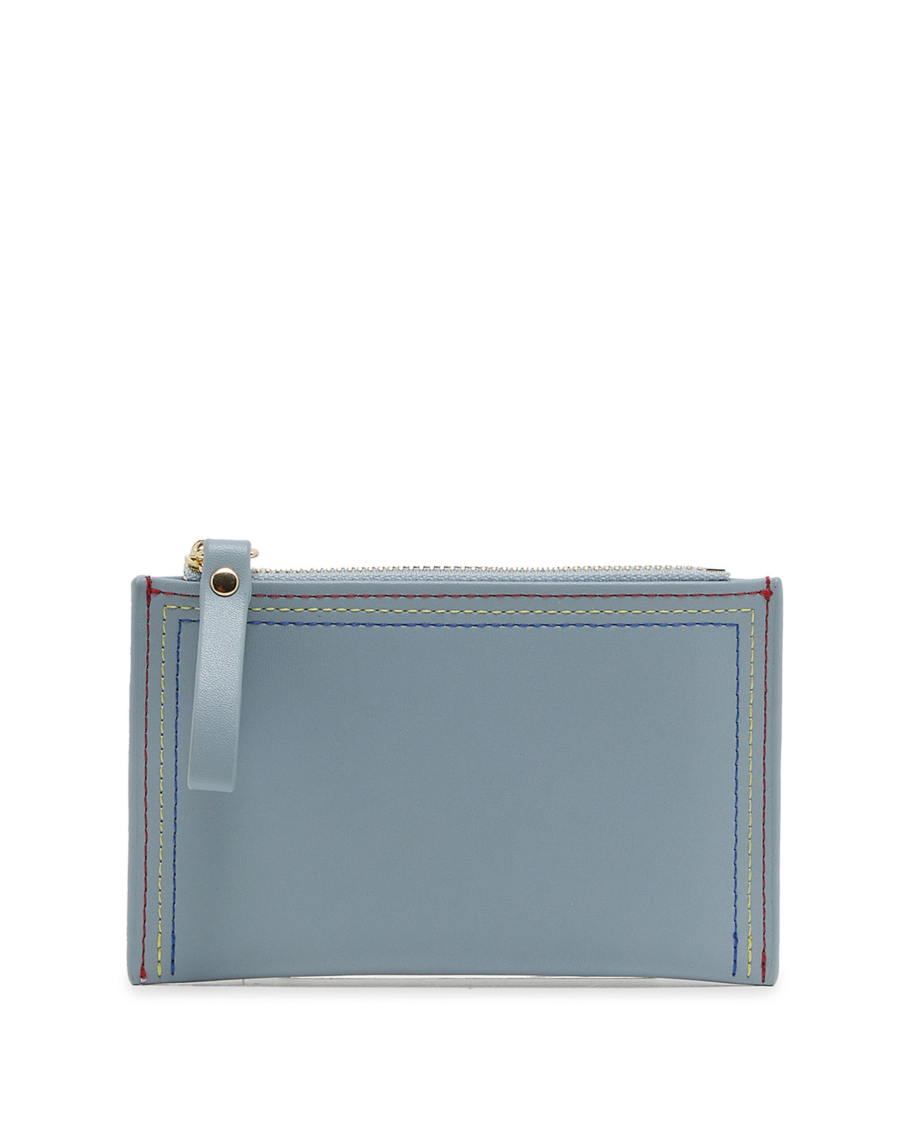 Stitch Detailed Zippered Card Wallet