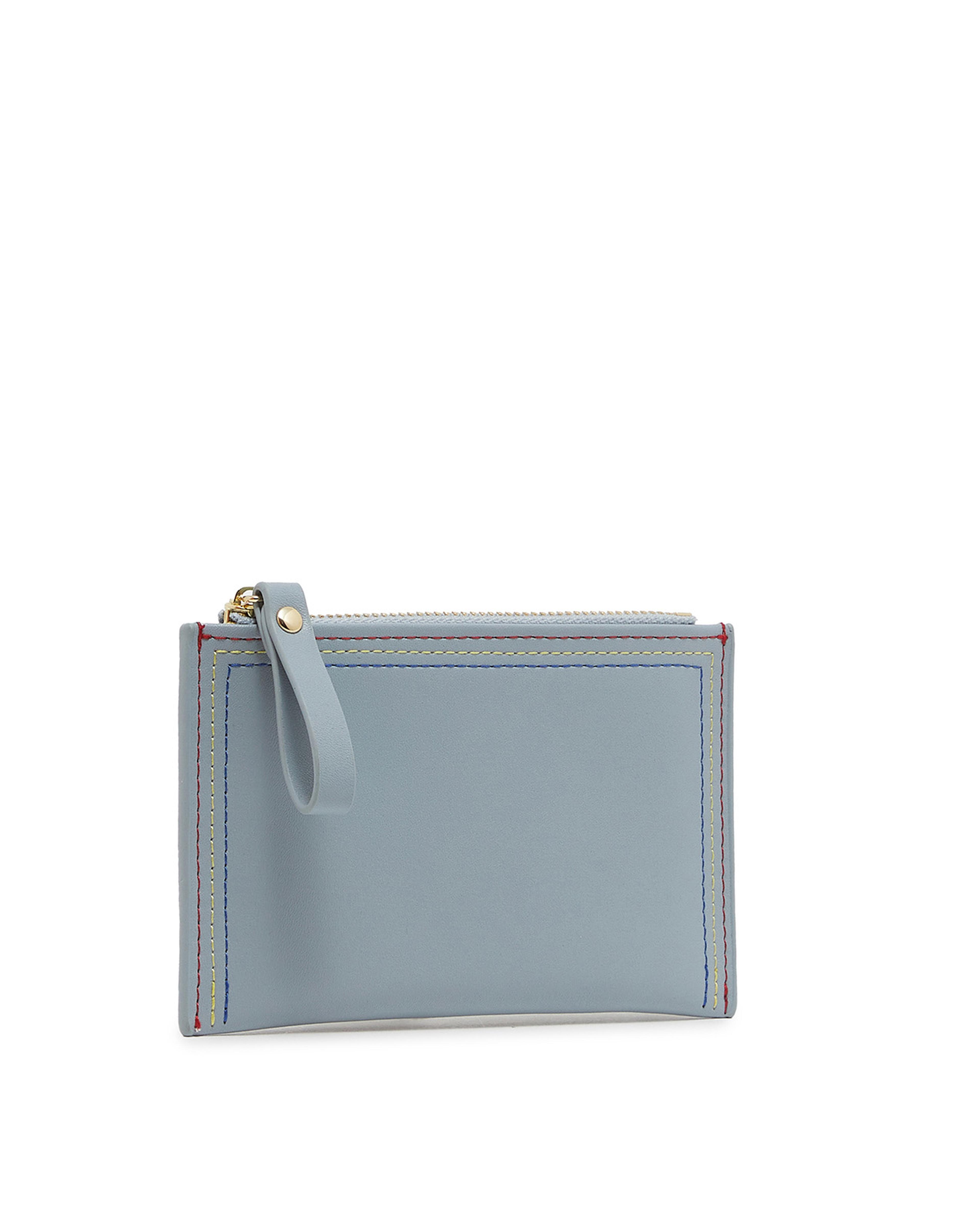 Stitch Detailed Zippered Card Wallet