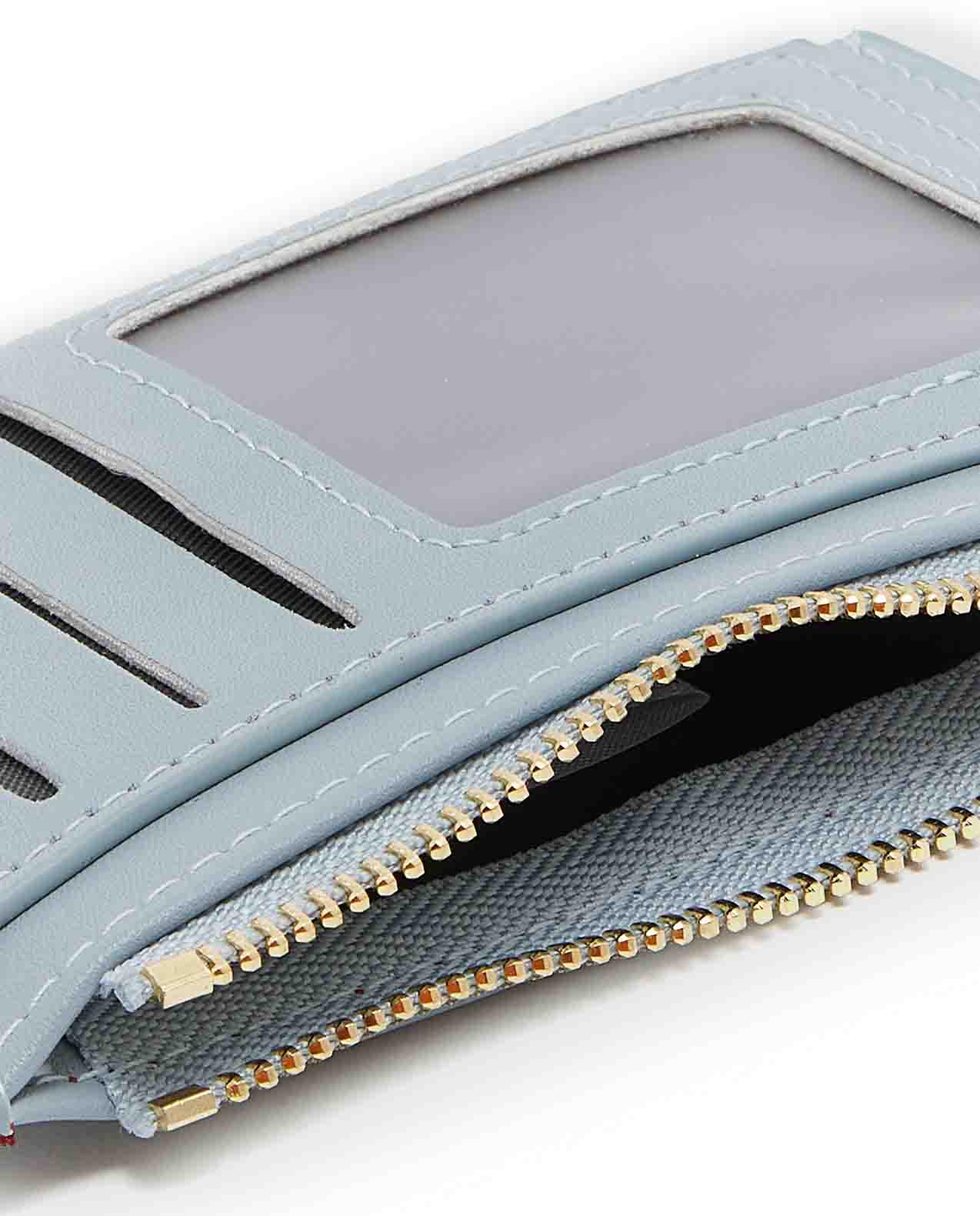 Stitch Detailed Zippered Card Wallet