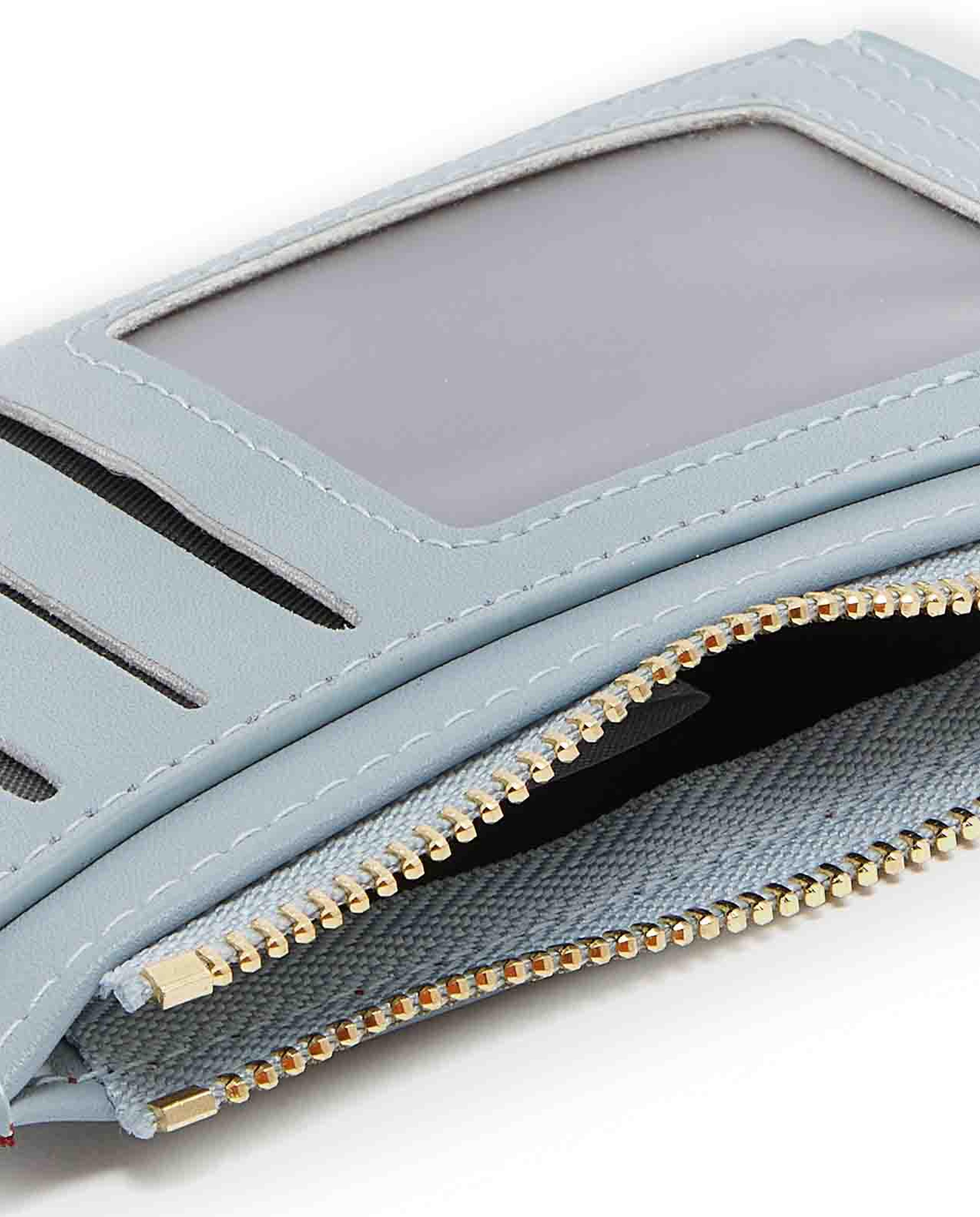 Stitch Detailed Zippered Card Wallet