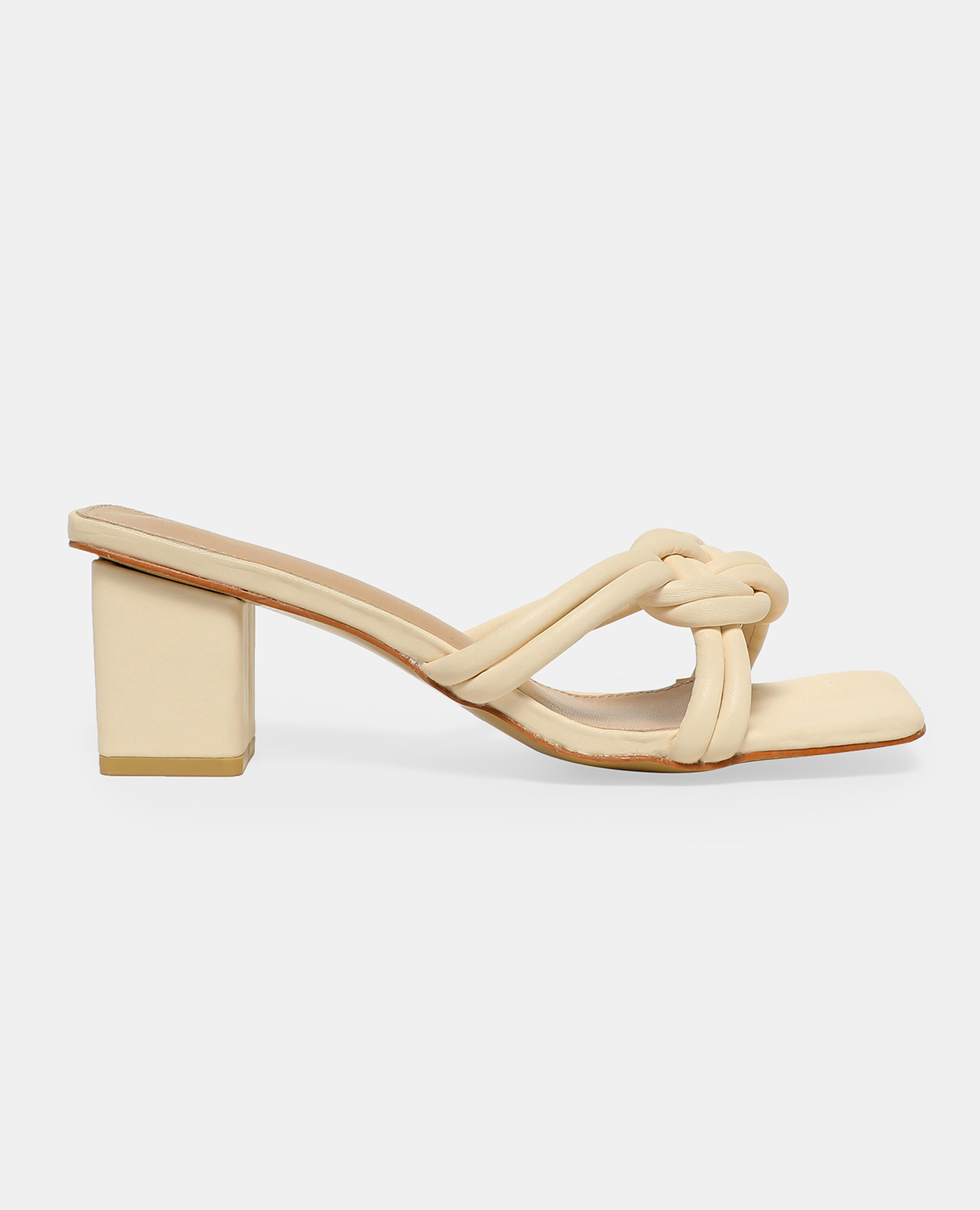 Twisted Detail Block Heeled Sandals