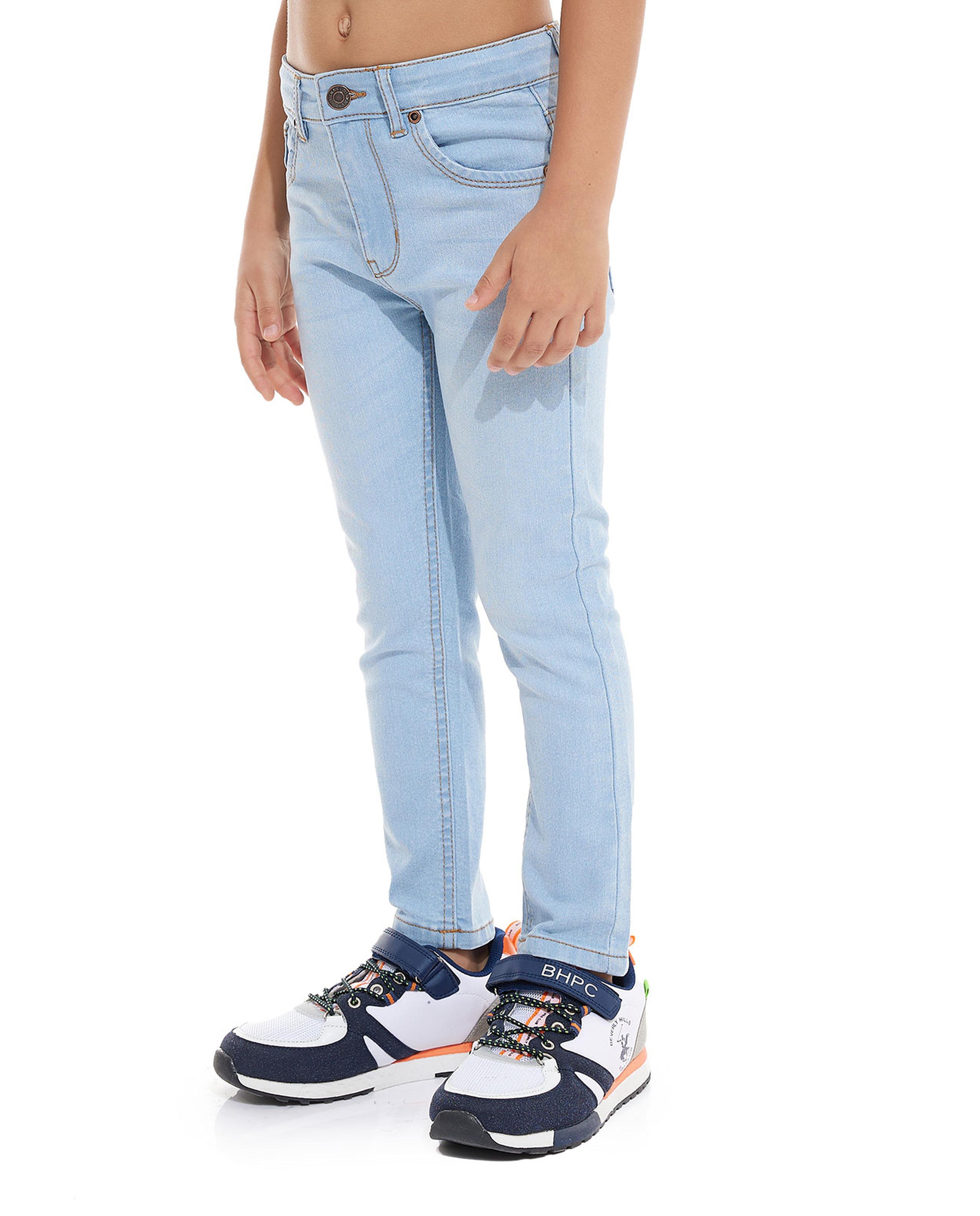 Straight Fit Jeans with Button Closure