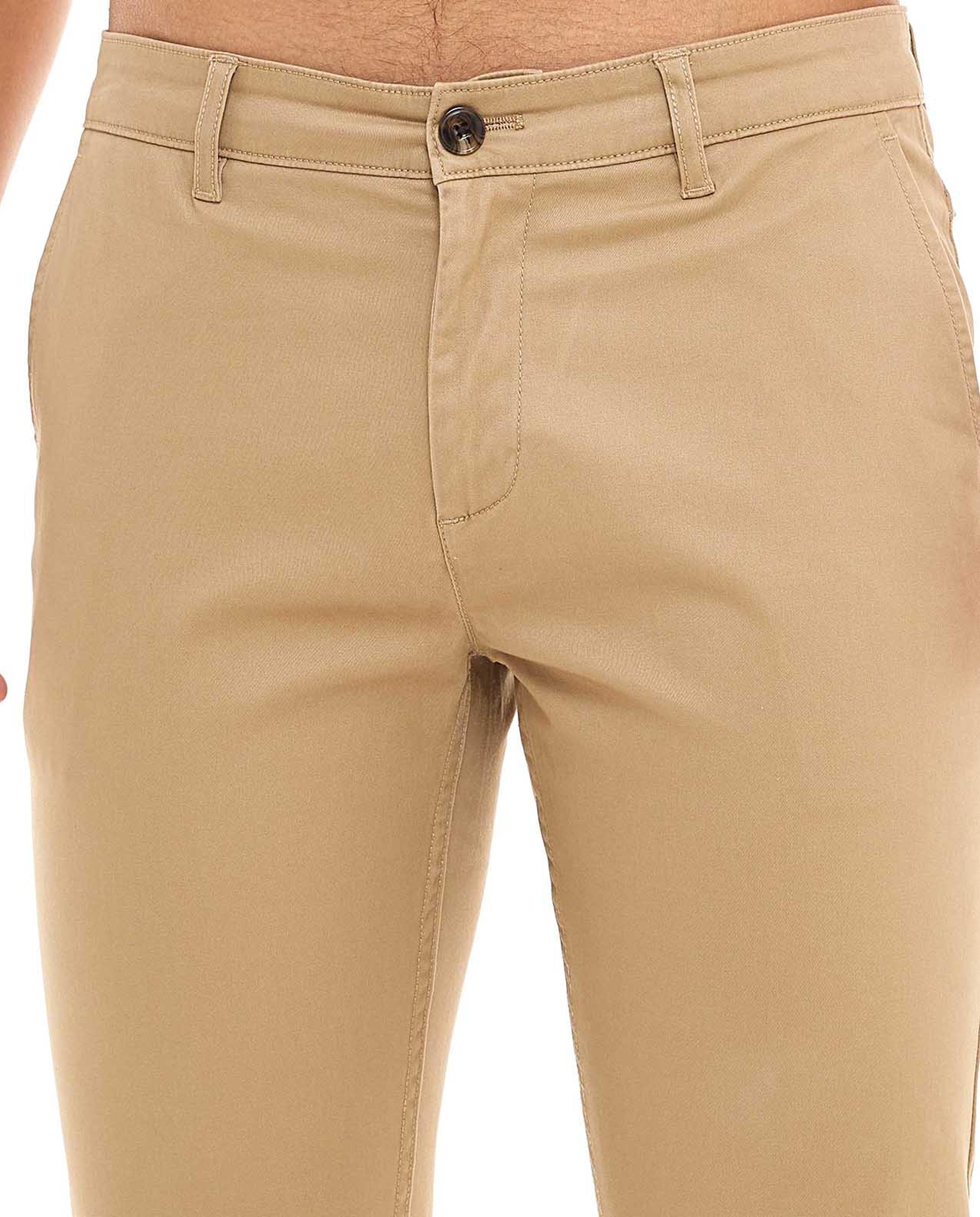 Solid Woven Pants with Button Closure
