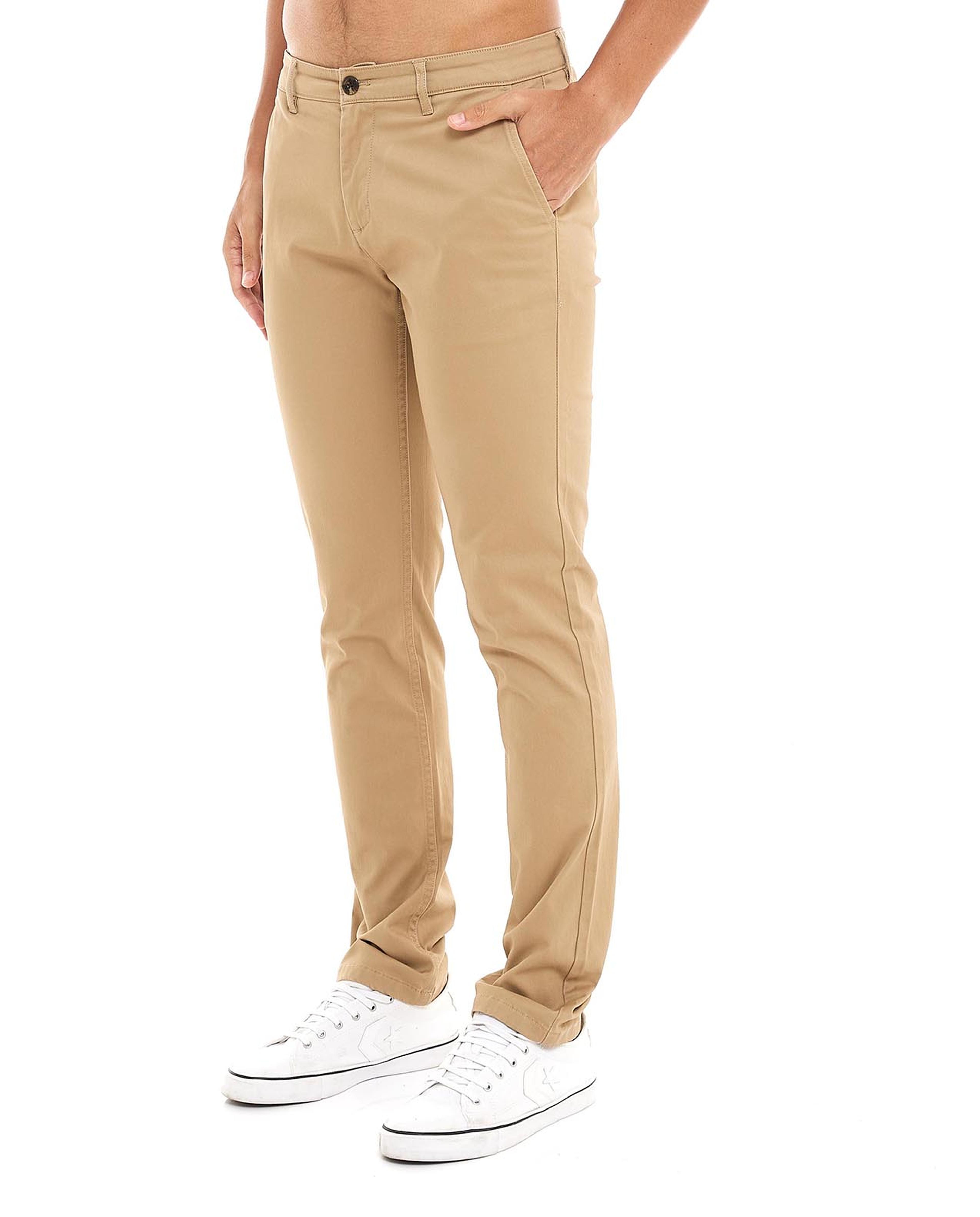 Solid Woven Pants with Button Closure