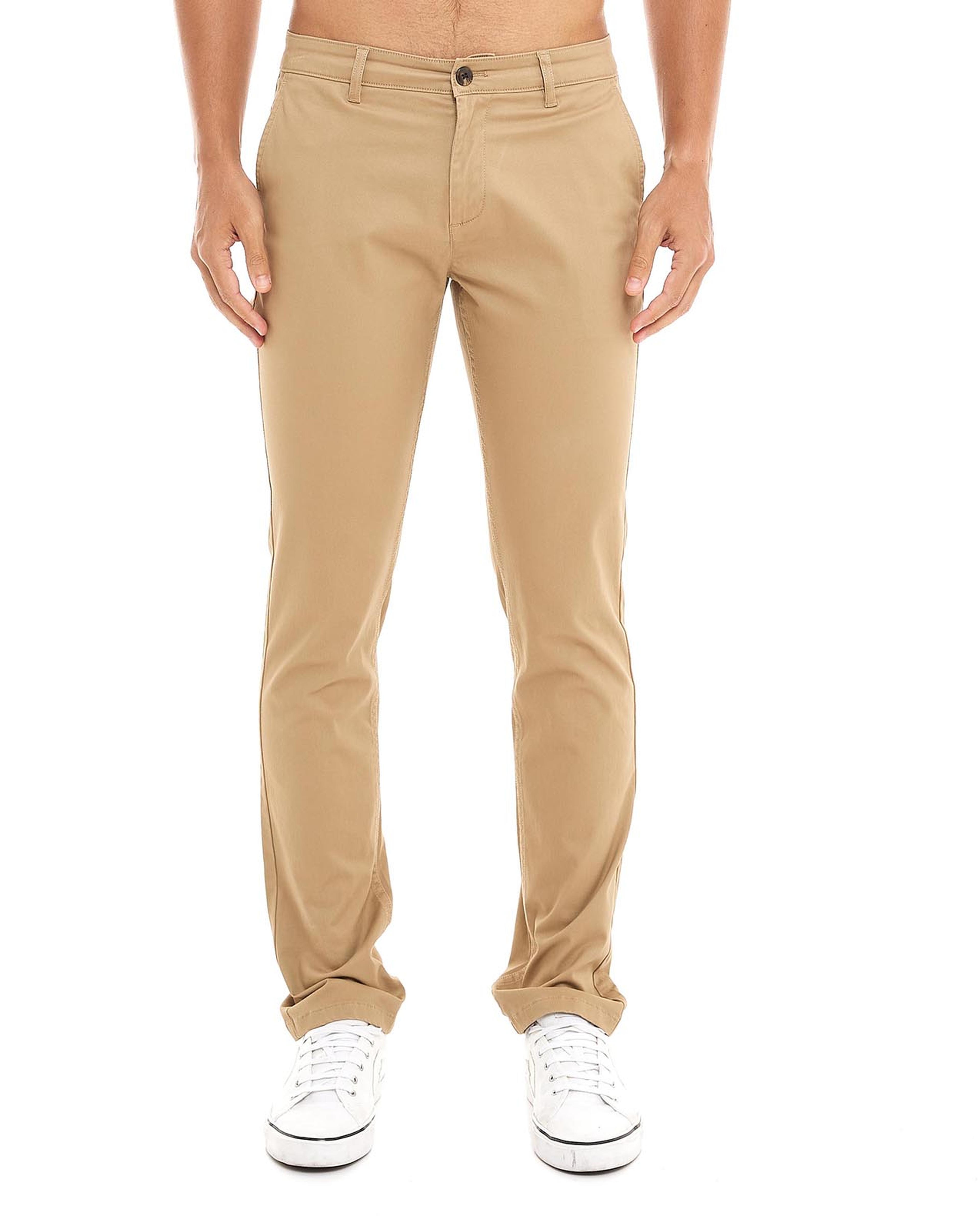 Solid Woven Pants with Button Closure
