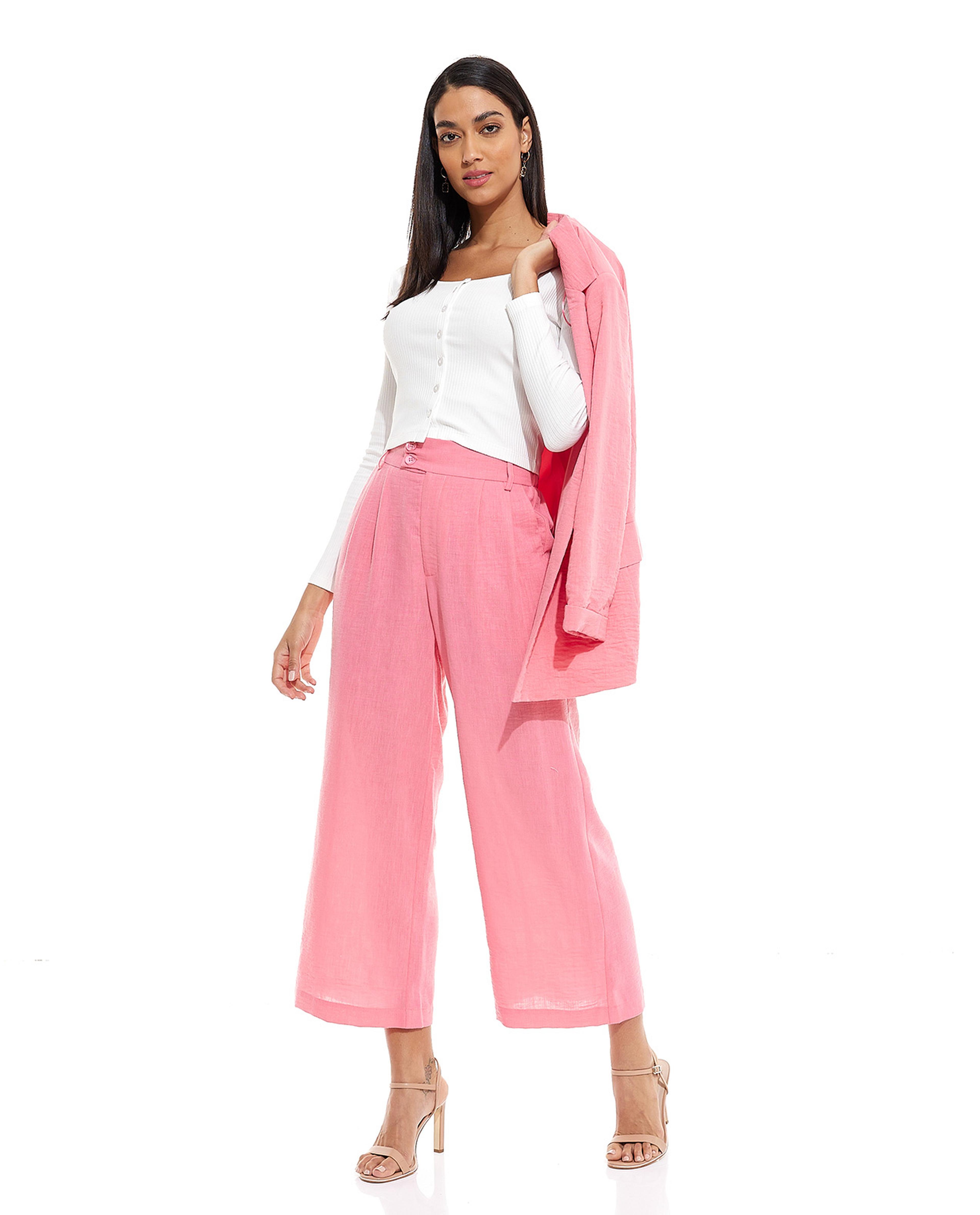 Ribbed Top with Button Front