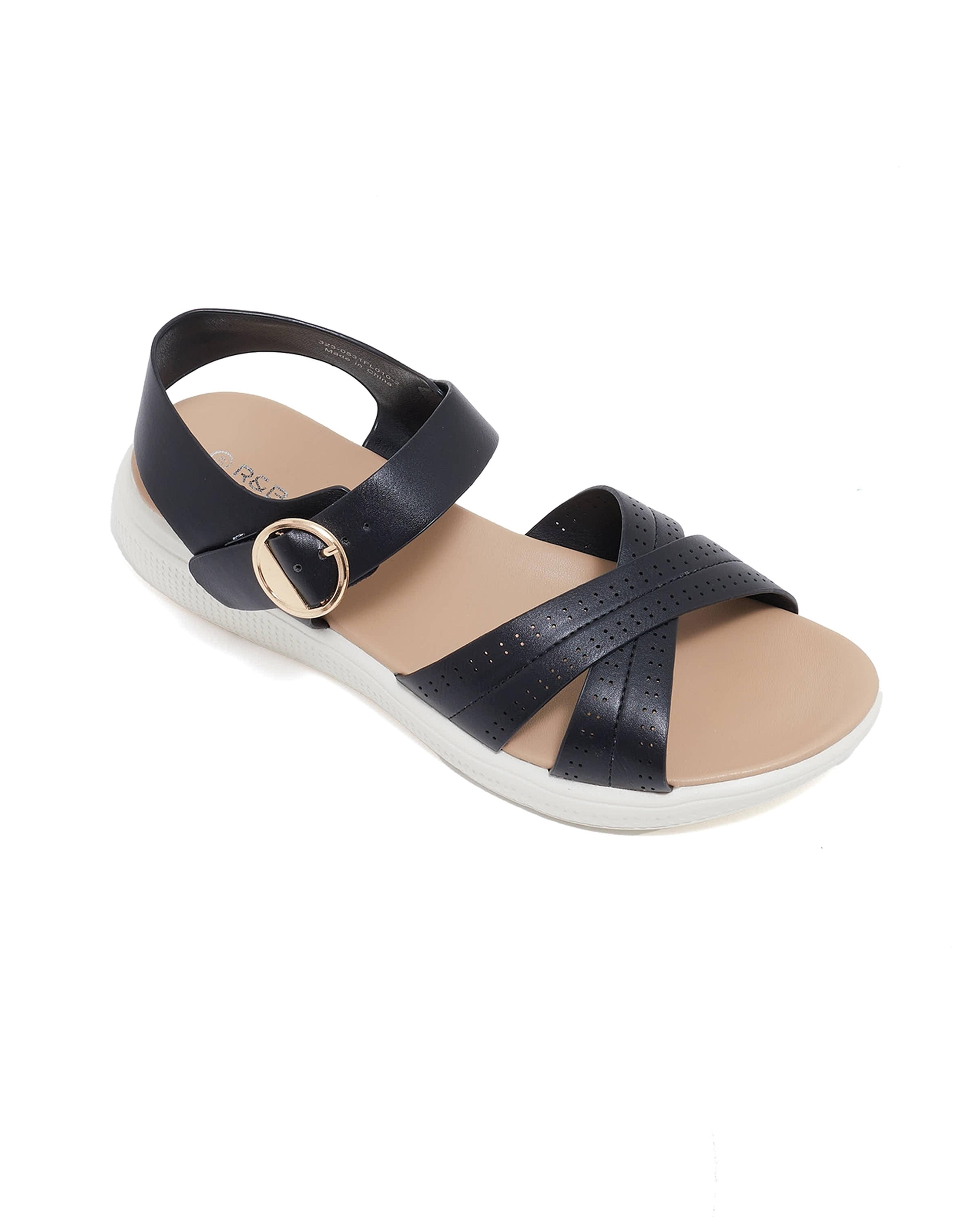 Strappy Buckle Closure Sandals