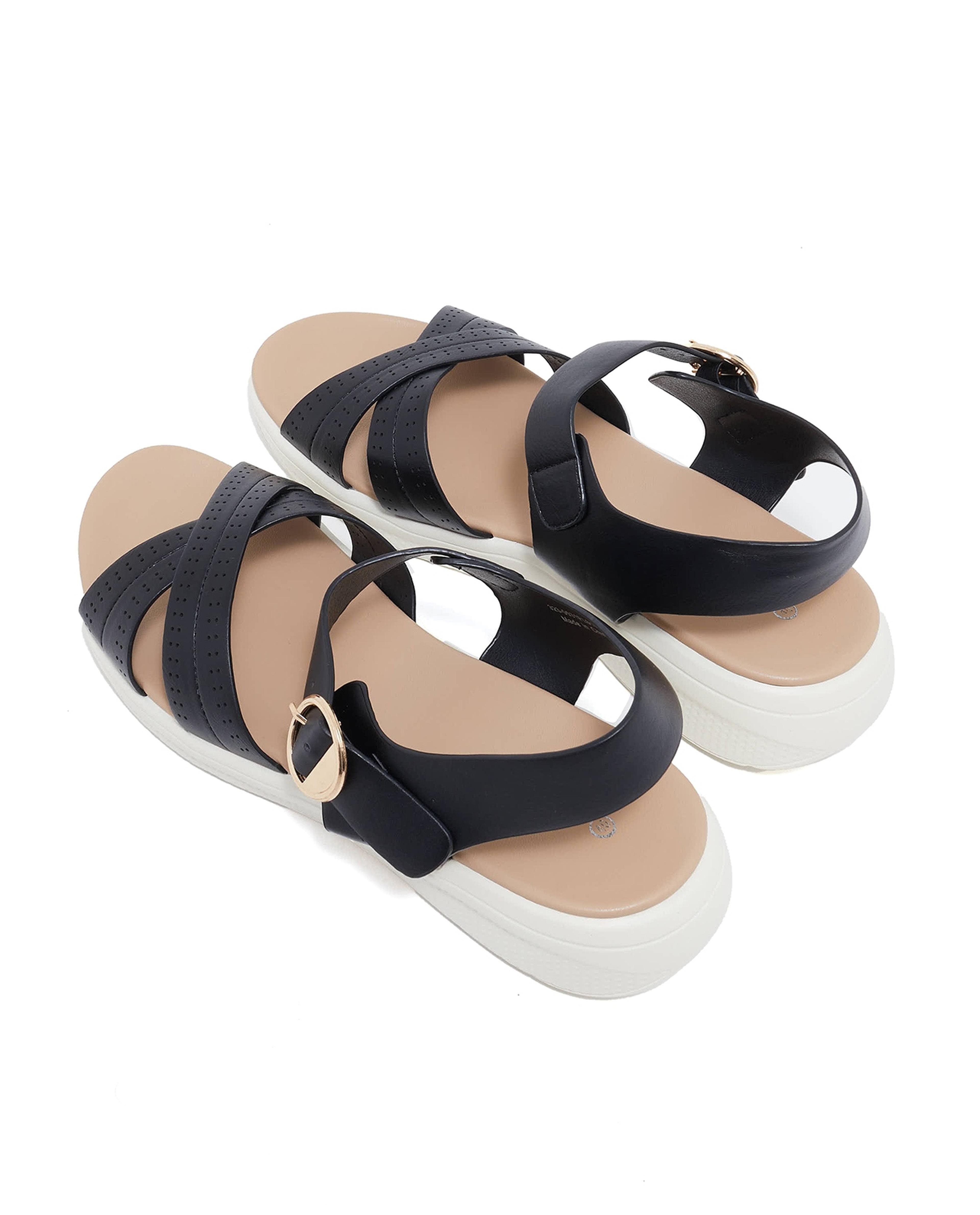 Strappy Buckle Closure Sandals