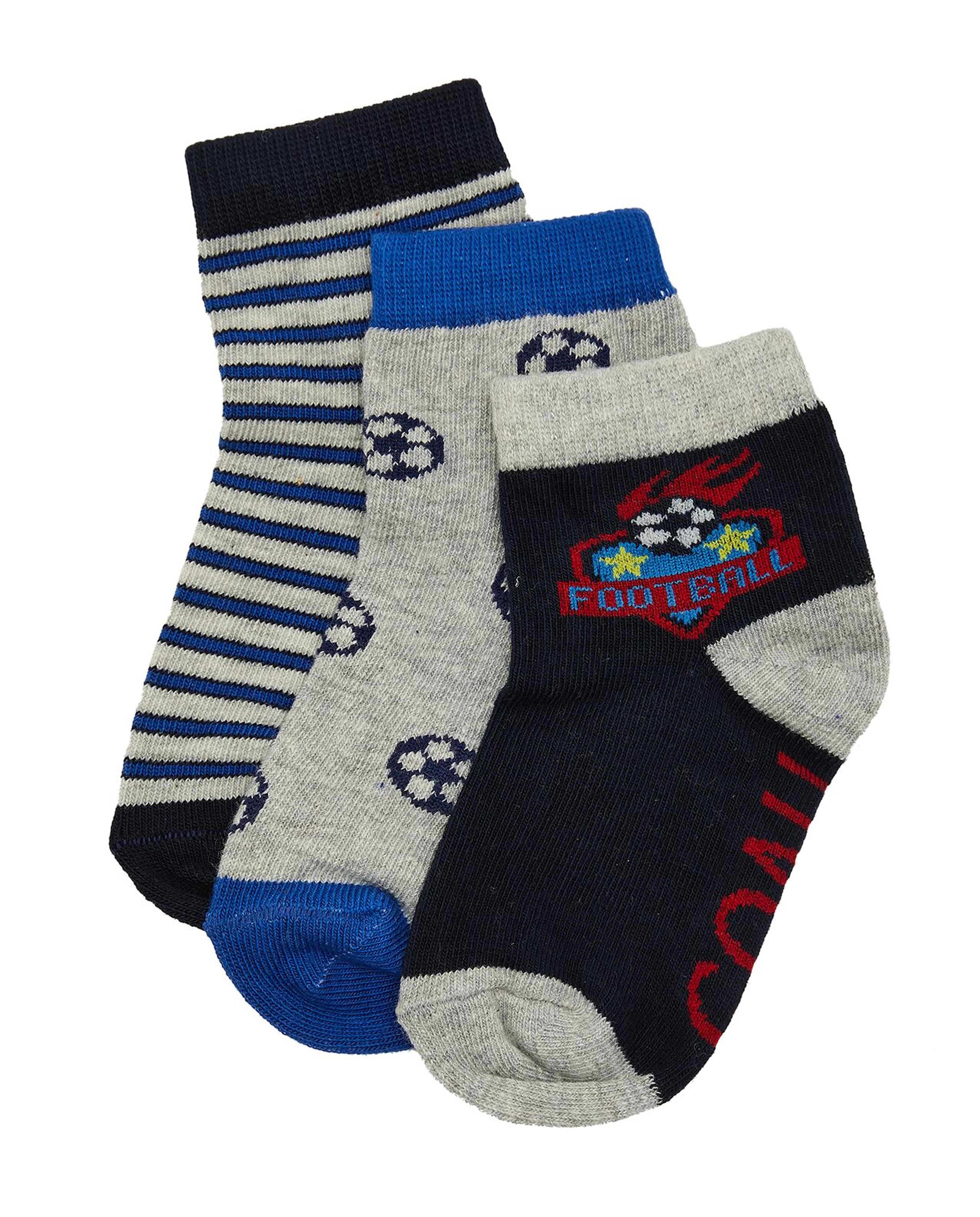 3 Pack Printed Ankle Socks