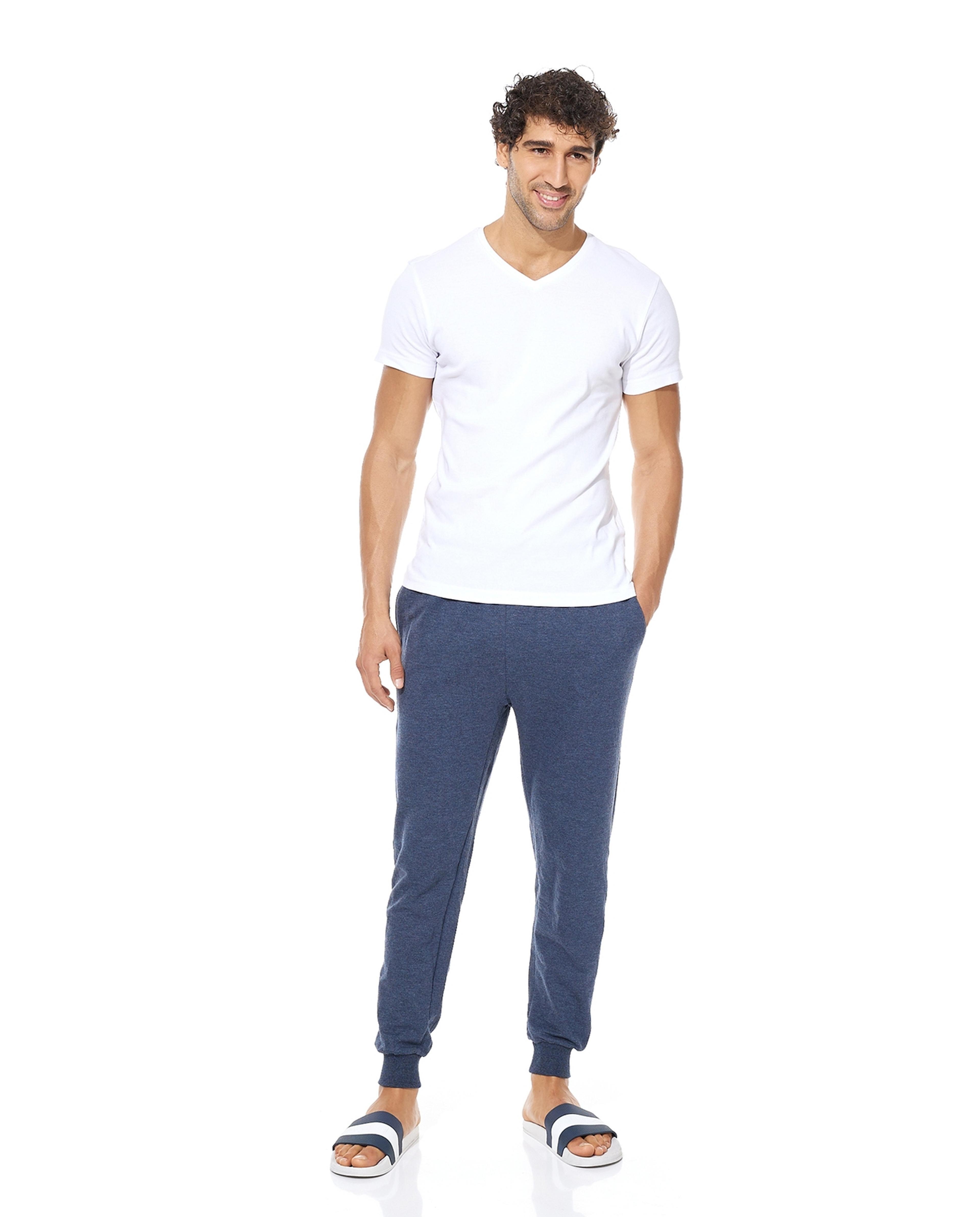 Solid Lounge Pants with Drawstring Waist