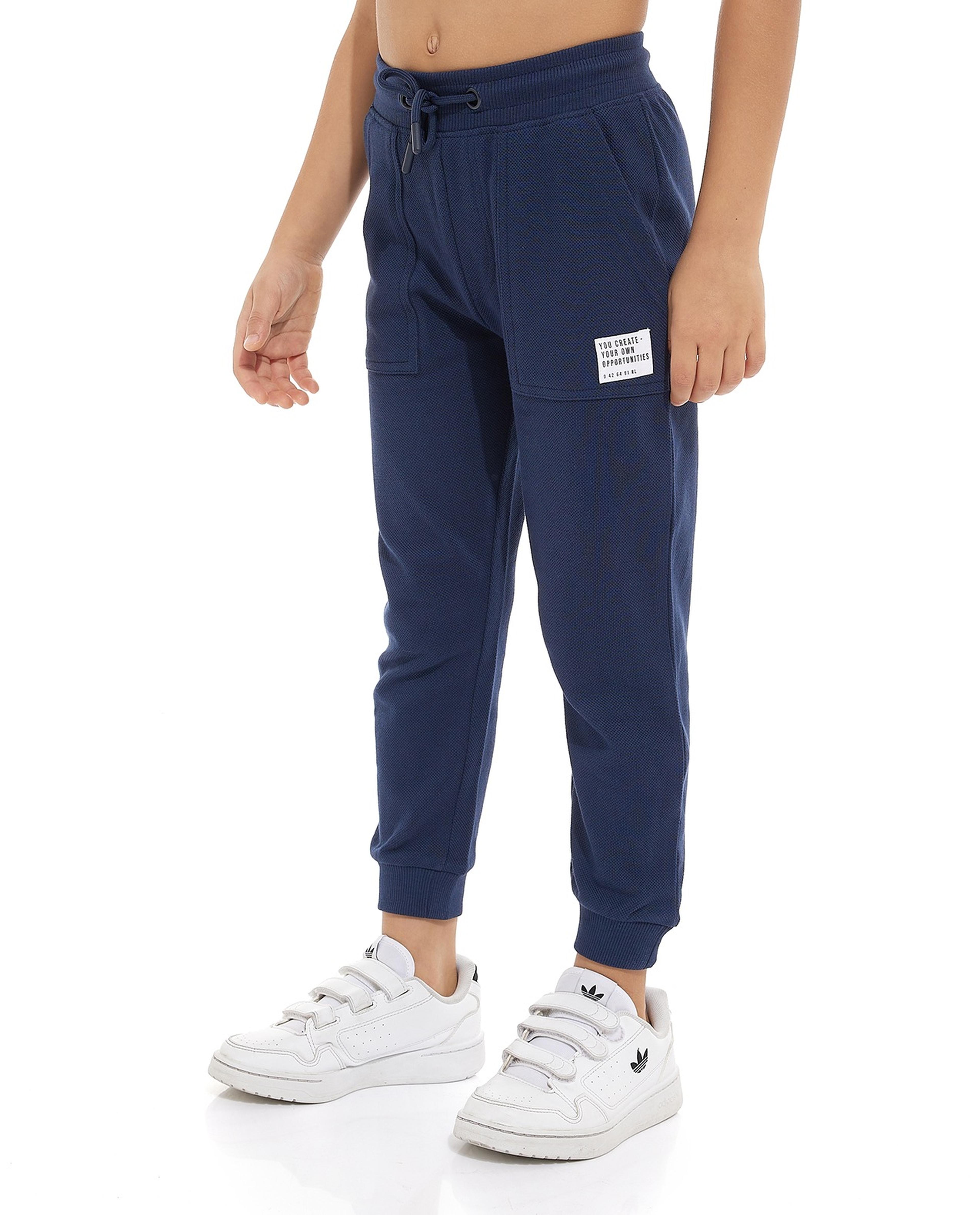 Solid Joggers with Drawstring Waist