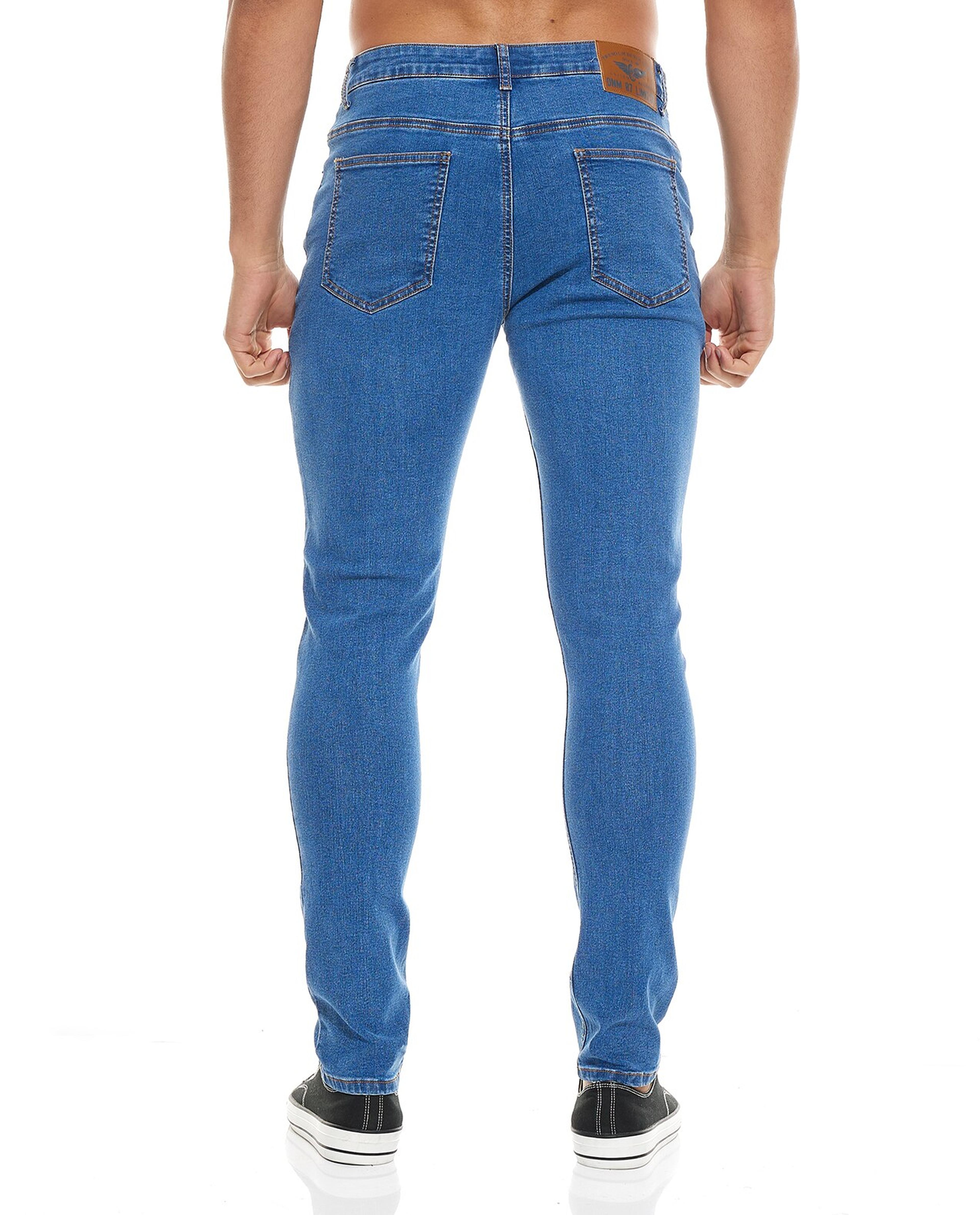 Faded Skinny Jeans with Button Closure