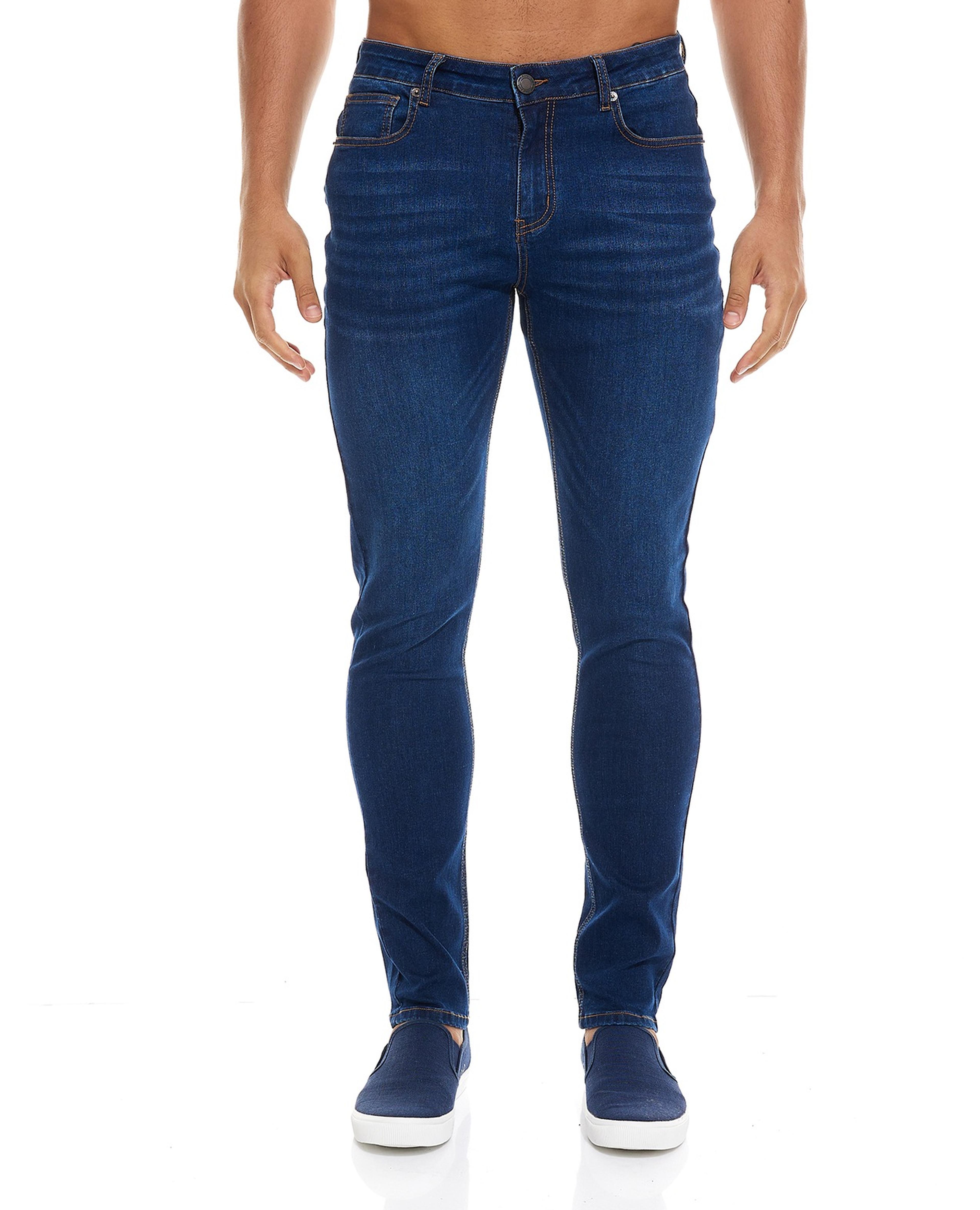 Faded Skinny Jeans with Button Closure