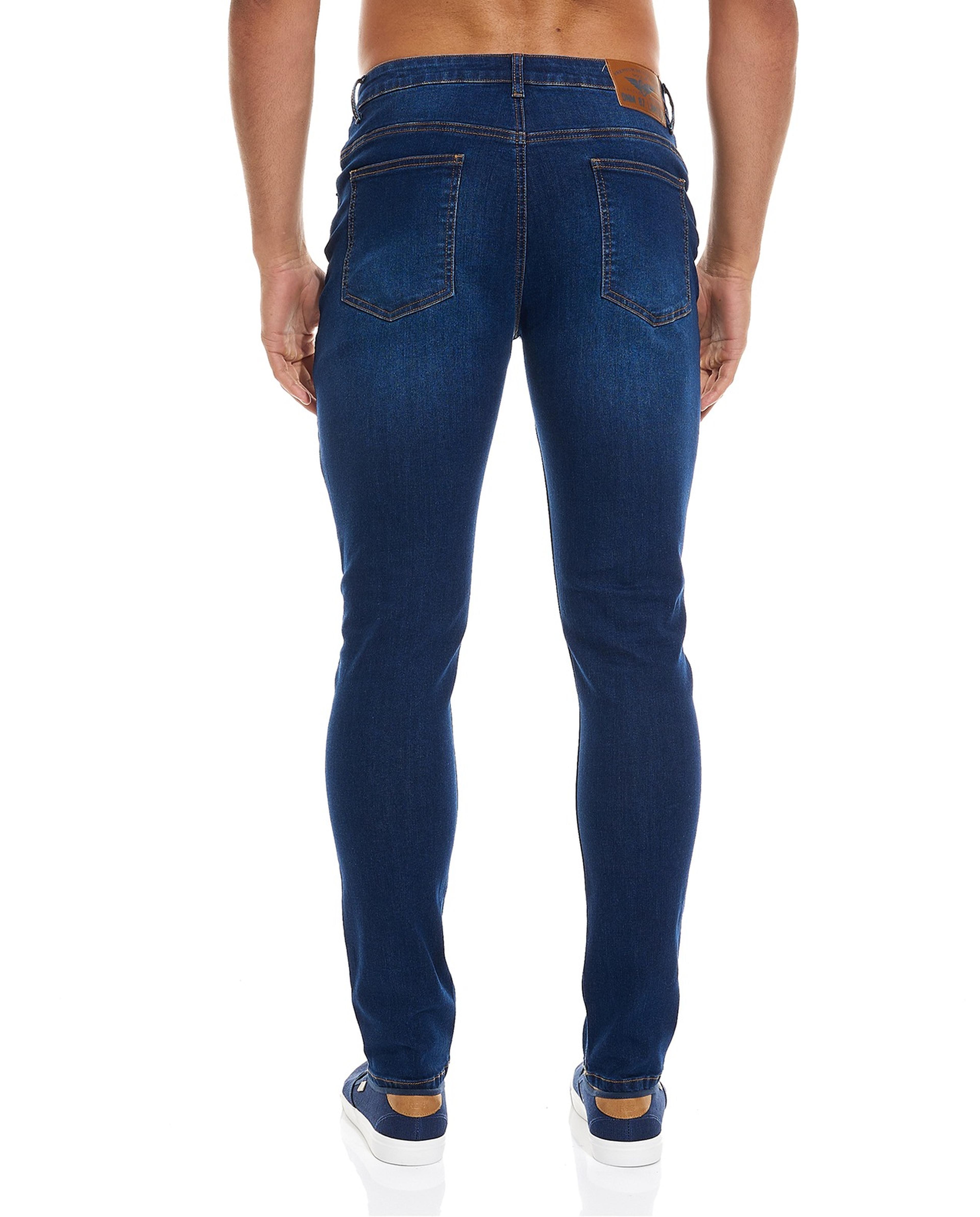 Faded Skinny Jeans with Button Closure