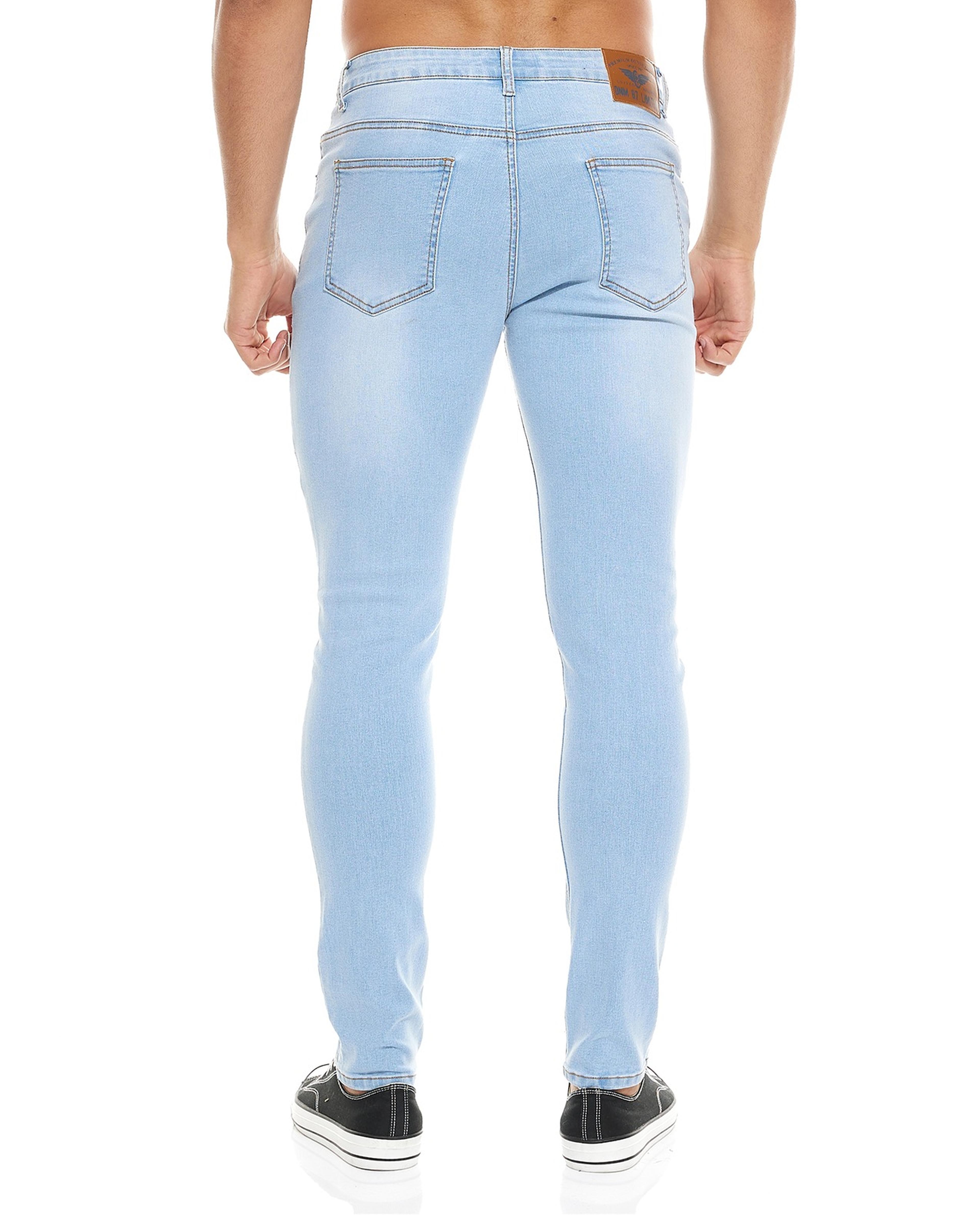 Faded Skinny Jeans with Button Closure