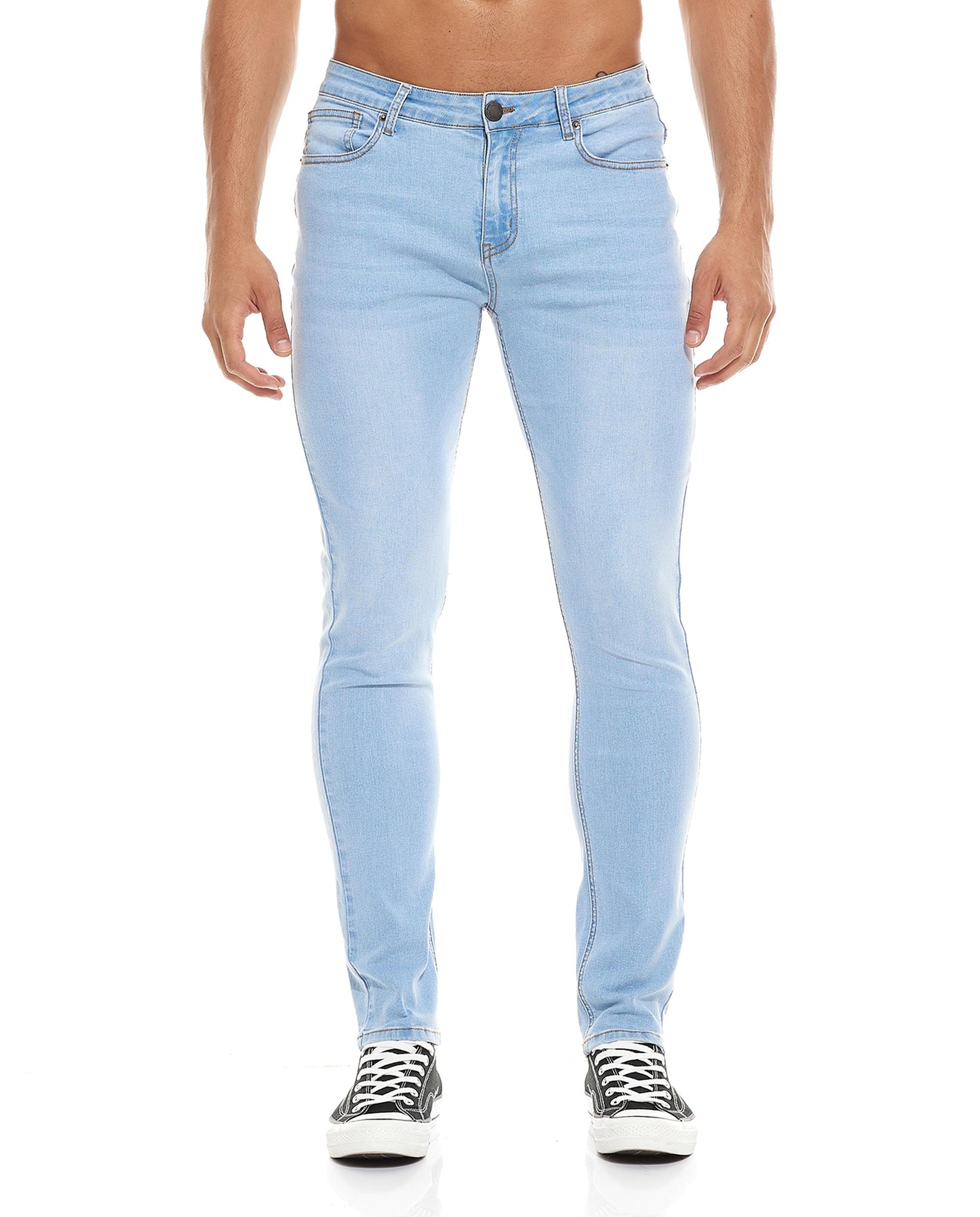 Faded Skinny Jeans with Button Closure