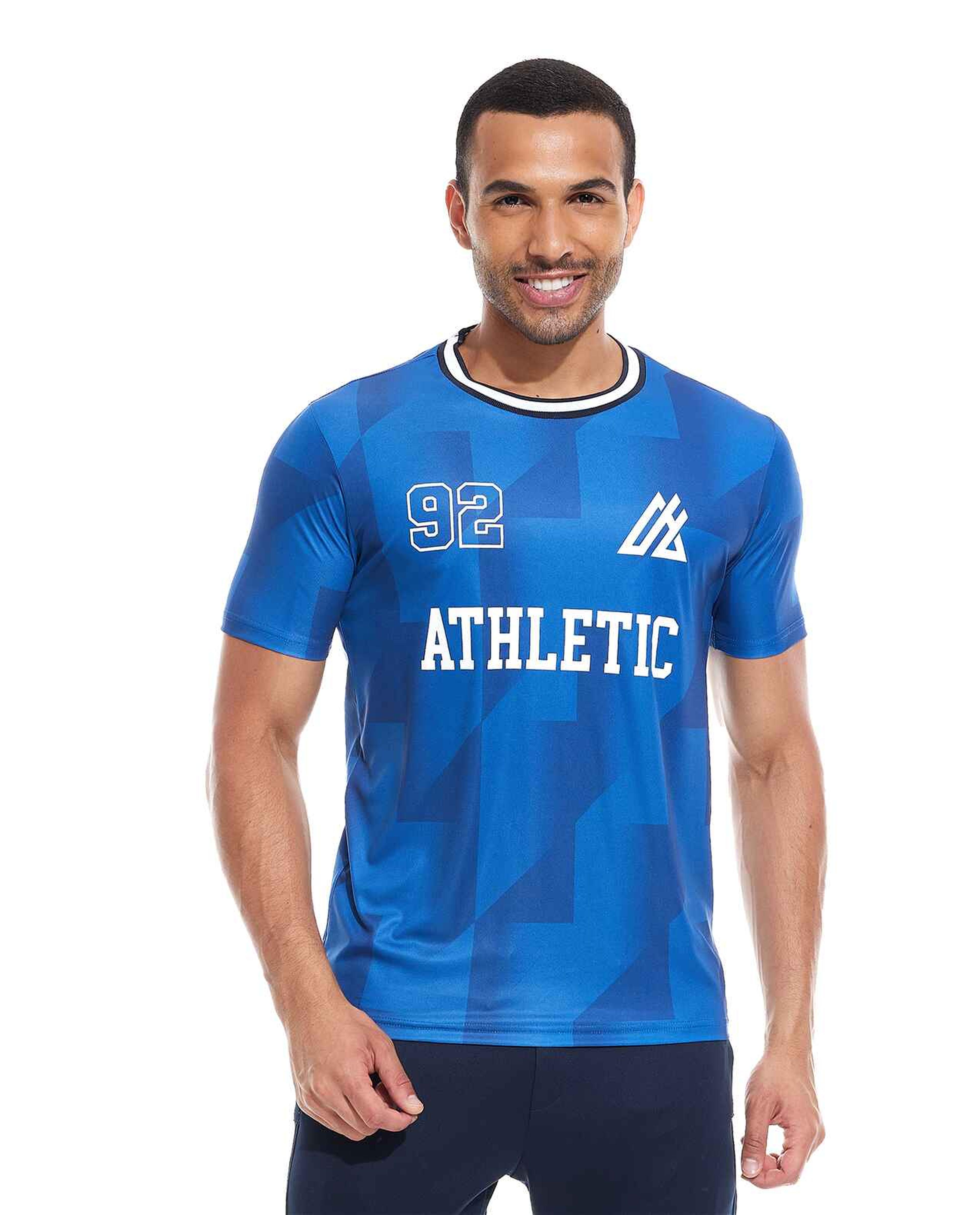 Printed Active T-Shirt with Crew Neck and Short Sleeves