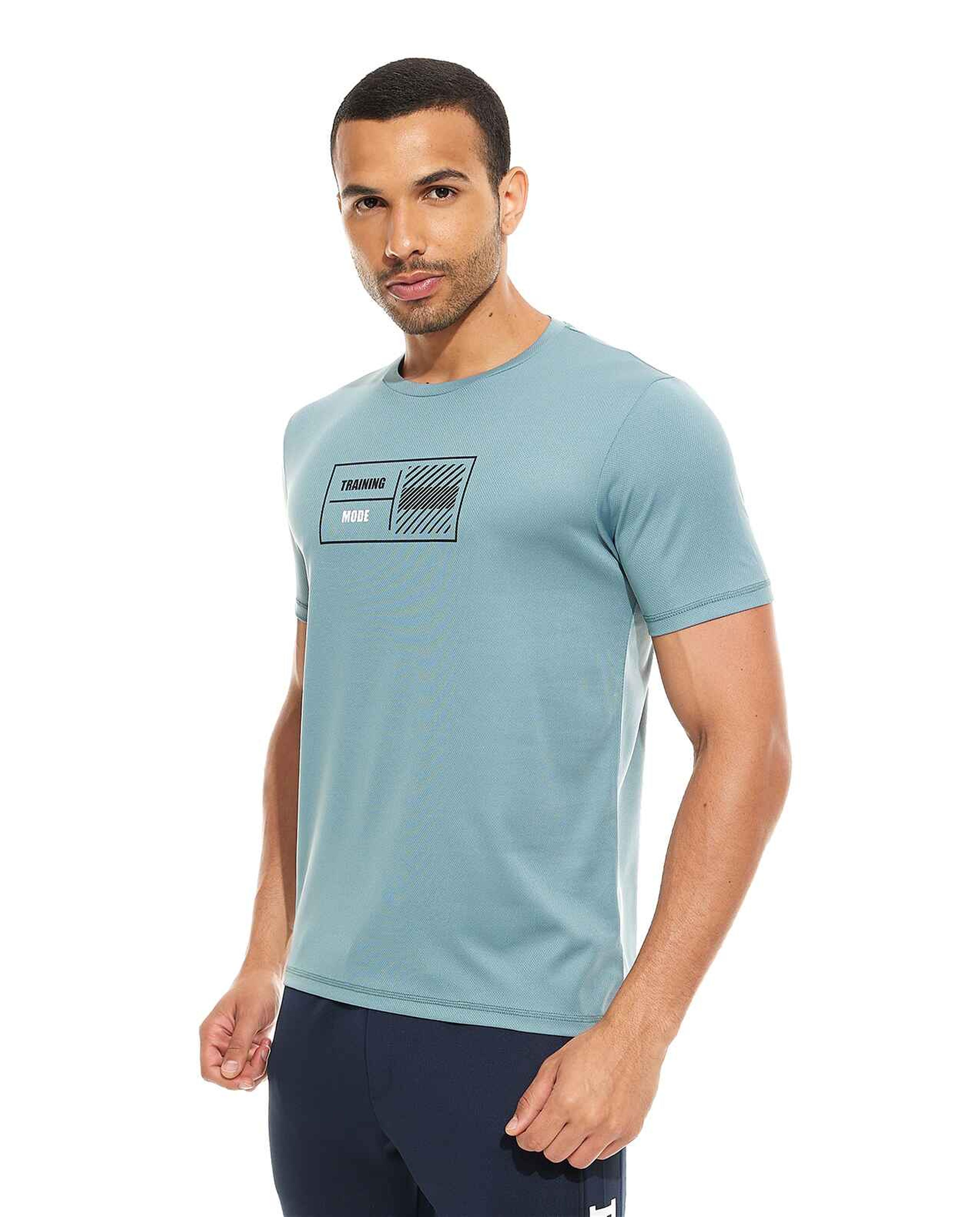 Printed Active T-Shirt with Crew Neck and Short Sleeves