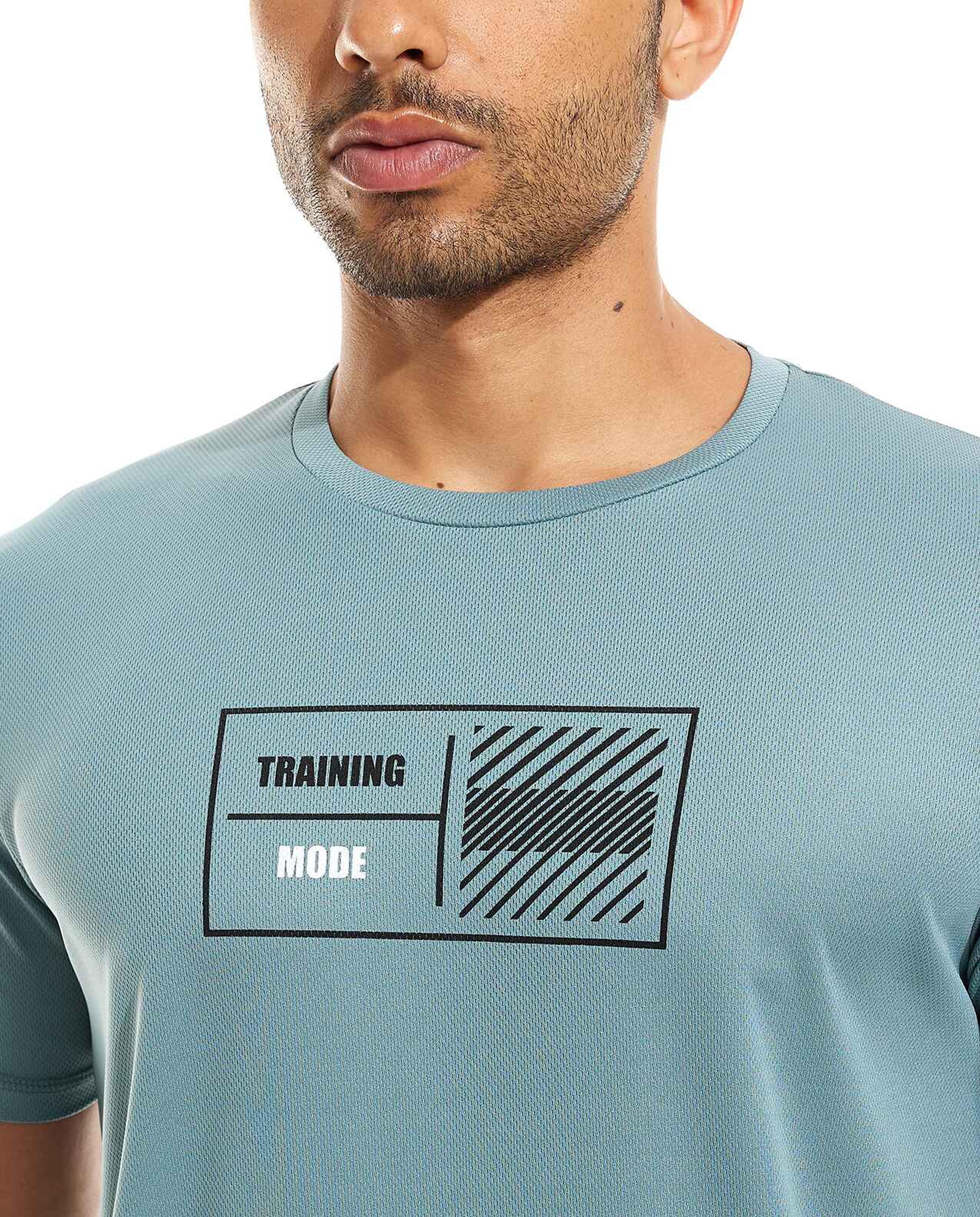 Printed Active T-Shirt with Crew Neck and Short Sleeves