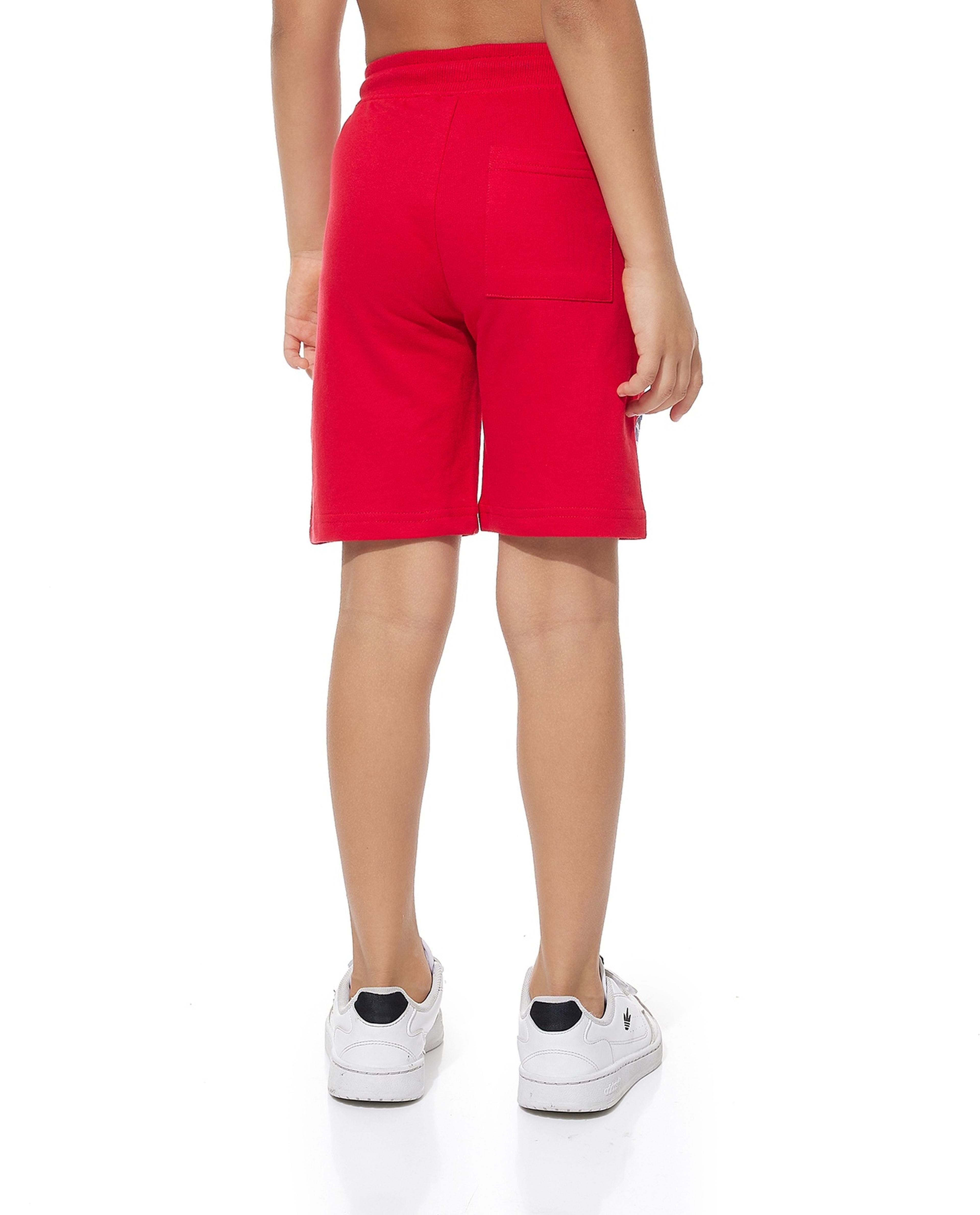 Spider-Man Print Knitted Shorts with Drawstring Waist