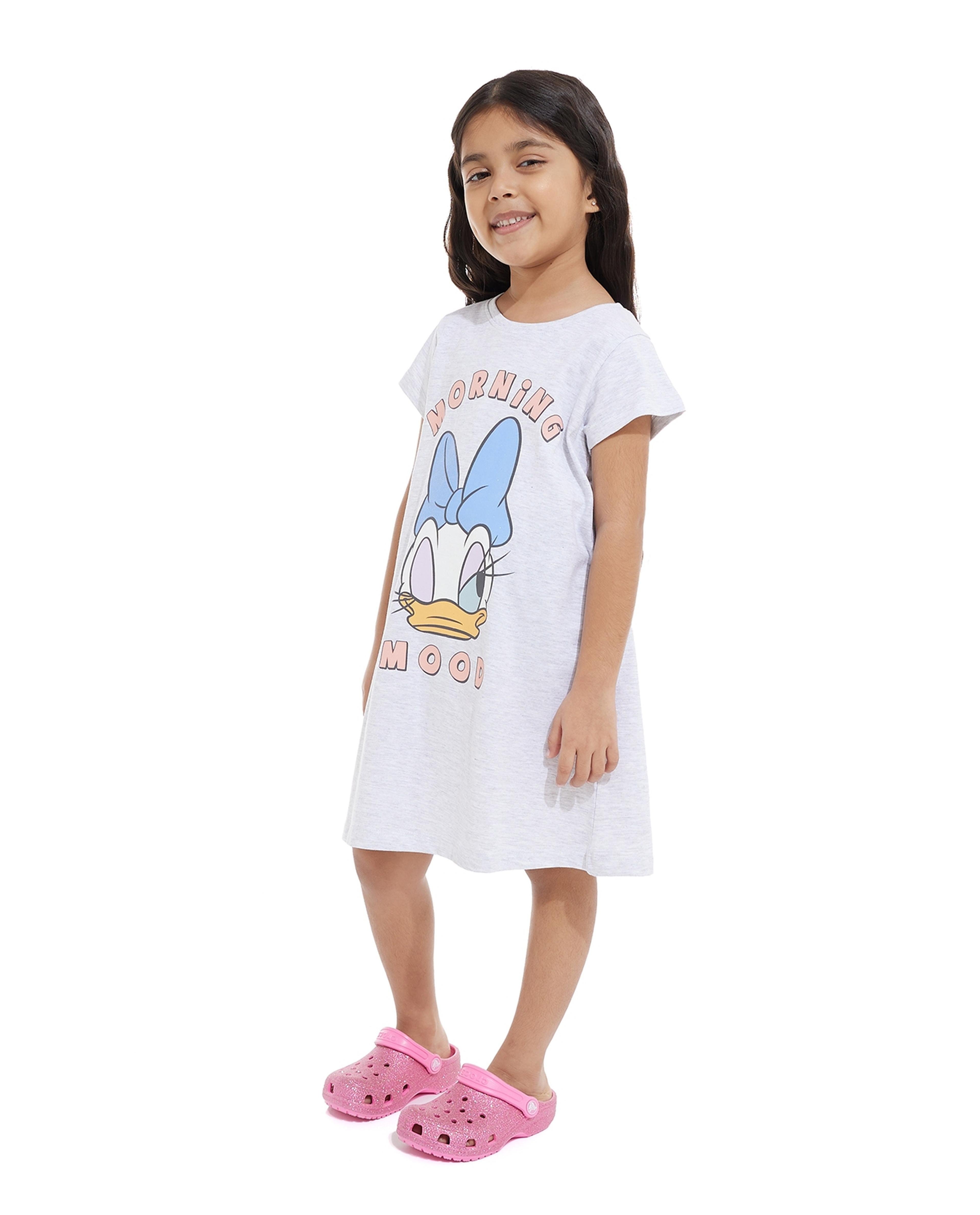 Daisy Duck Printed Nightdress with Short Sleeves