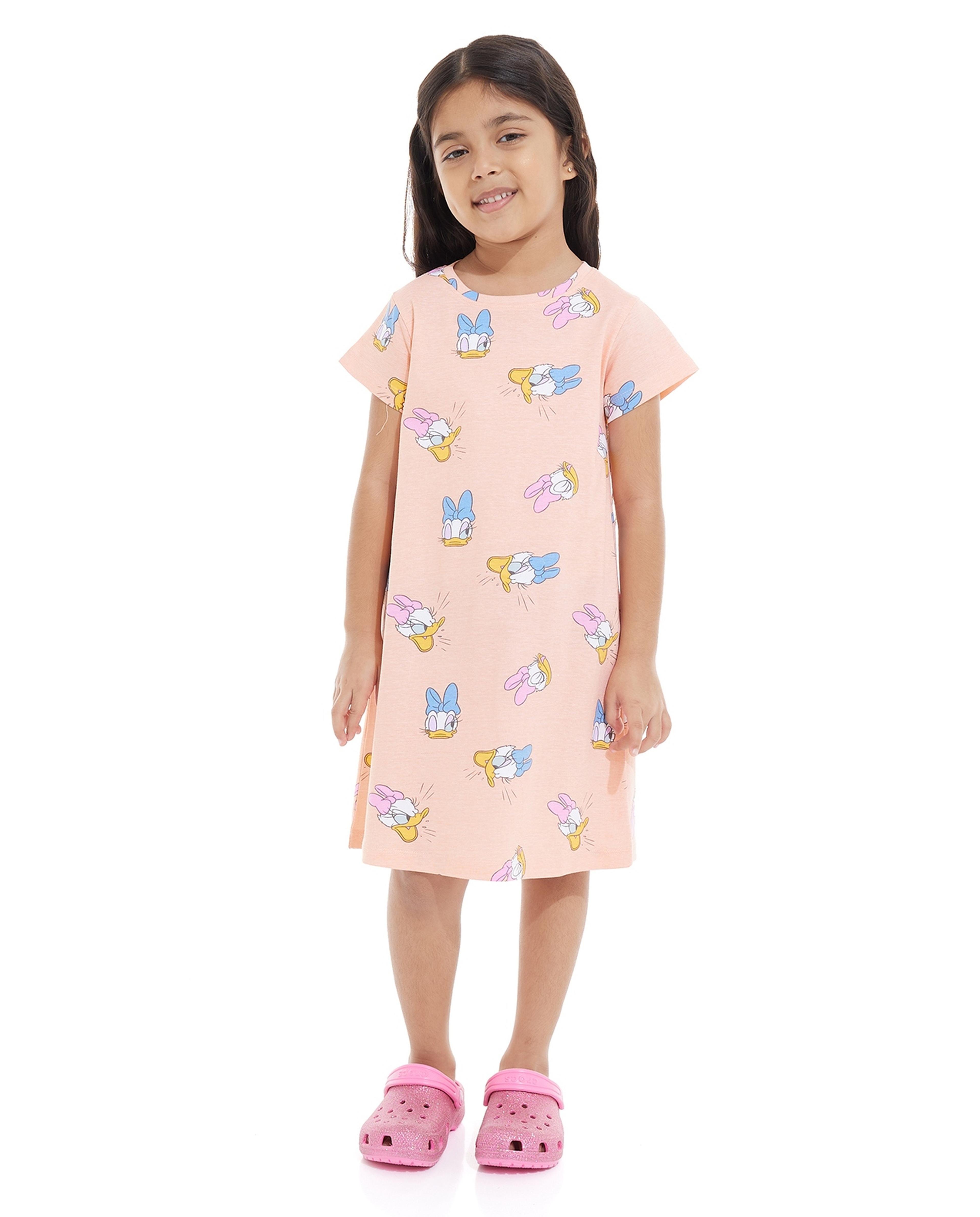 Daisy Duck Printed Nightdress with Short Sleeves