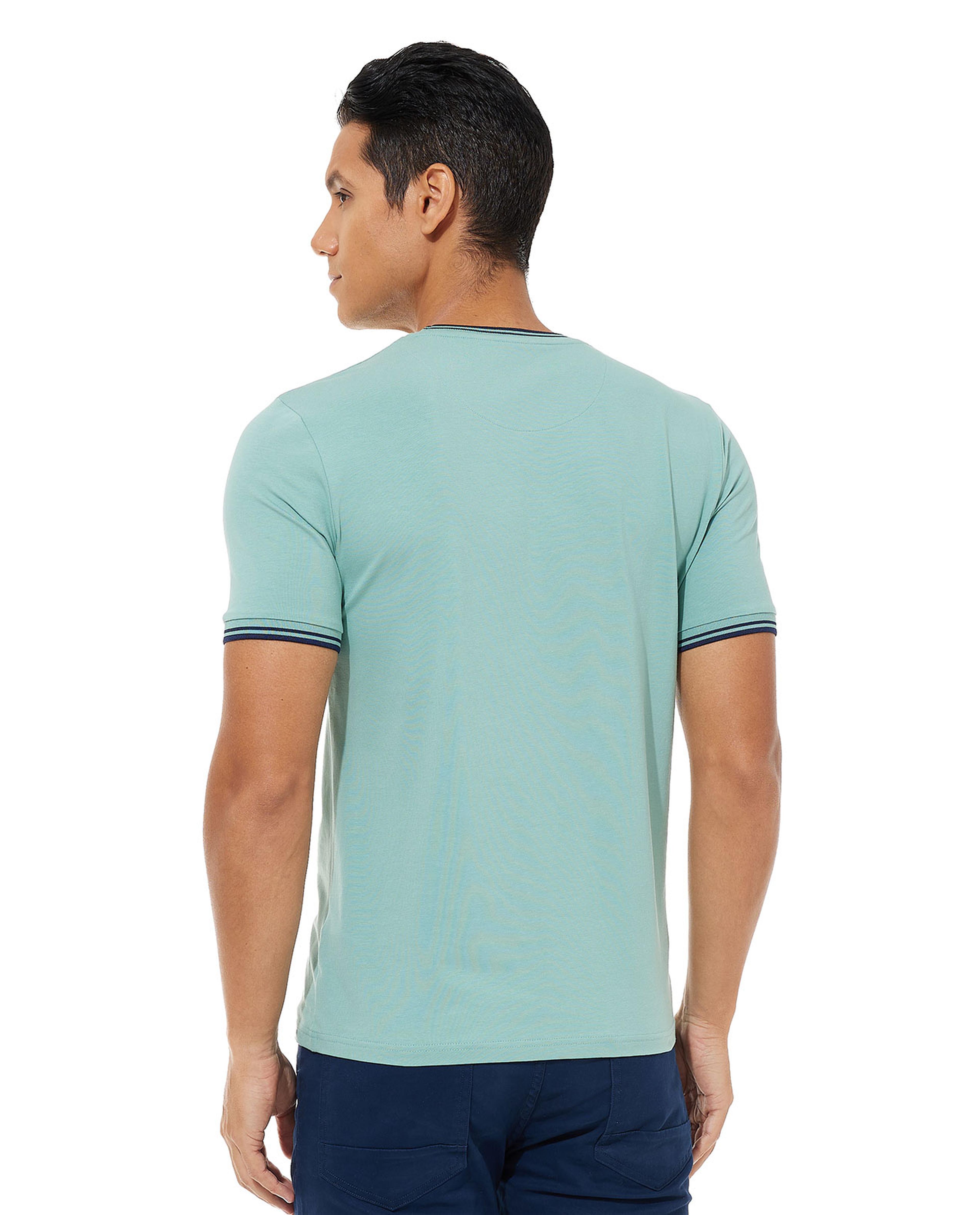 Solid T-Shirt with Crew Neck and Short Sleeves