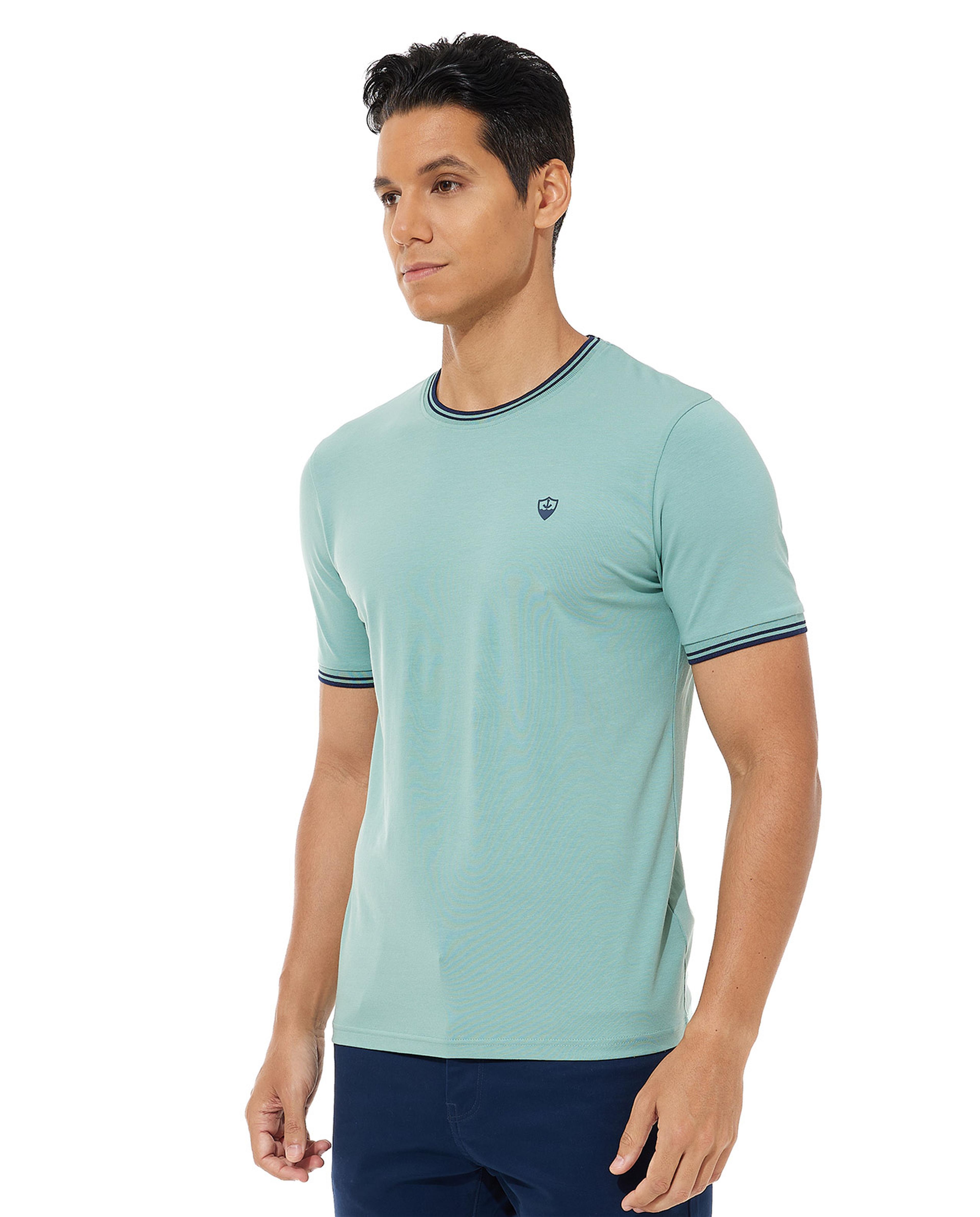 Solid T-Shirt with Crew Neck and Short Sleeves