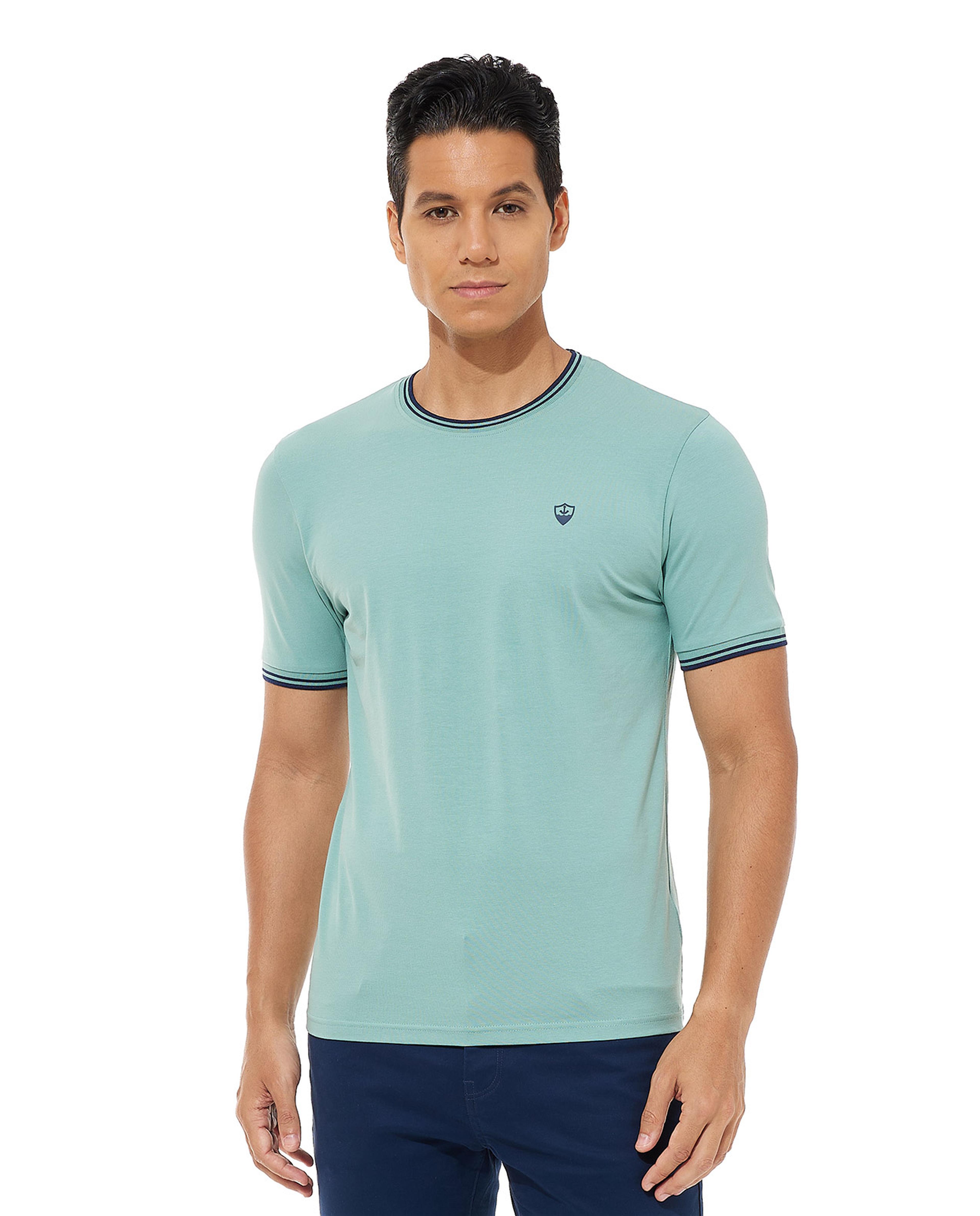 Solid T-Shirt with Crew Neck and Short Sleeves