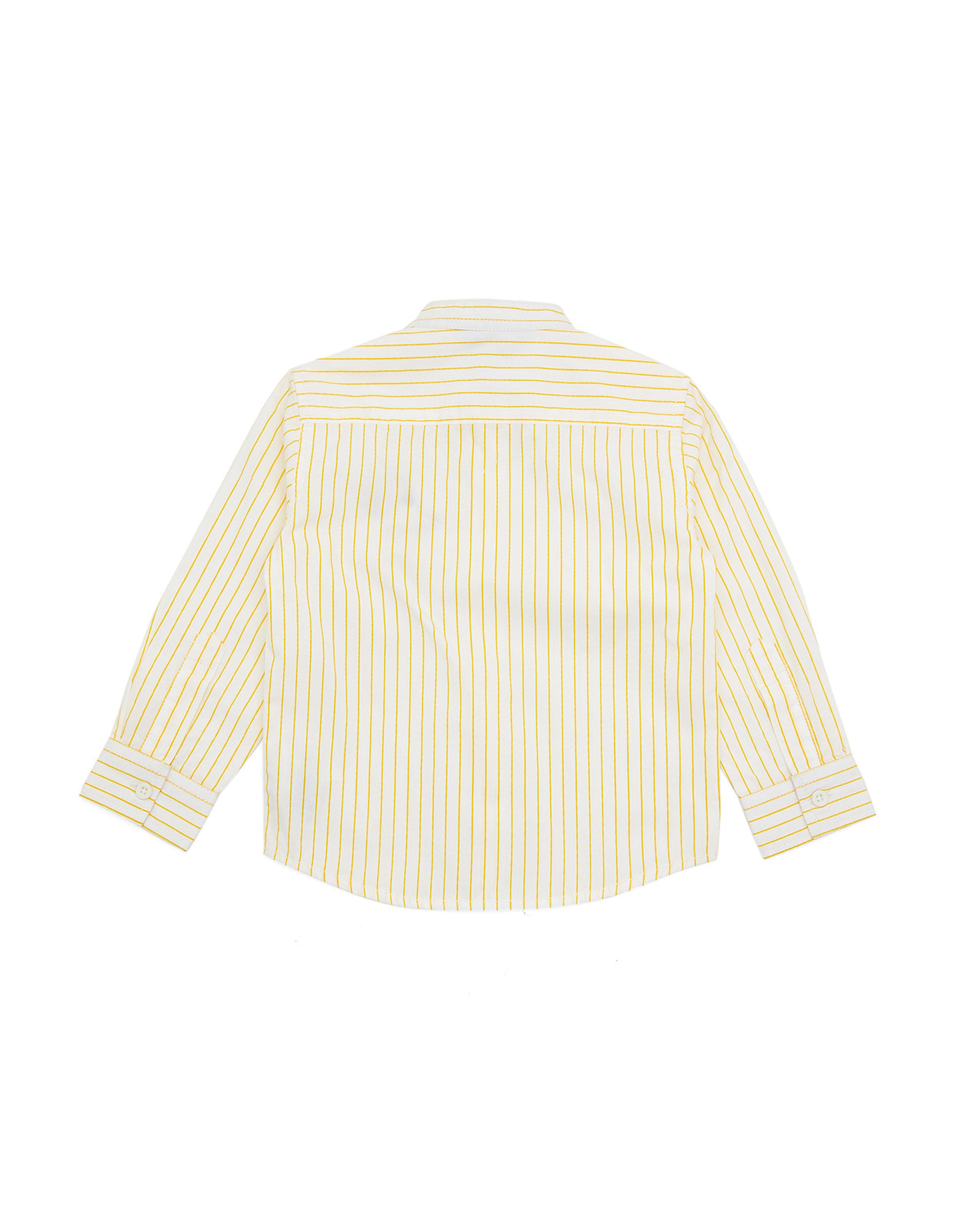Striped Shirt with Classic Collar and Short Sleeves